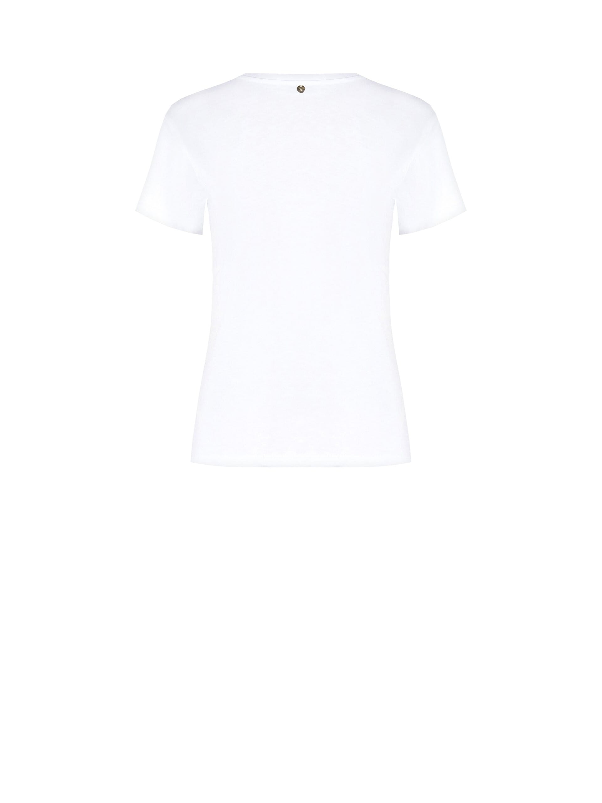 Regular Cotton T-Shirt with Gold Laminated Slogan Rinascimento