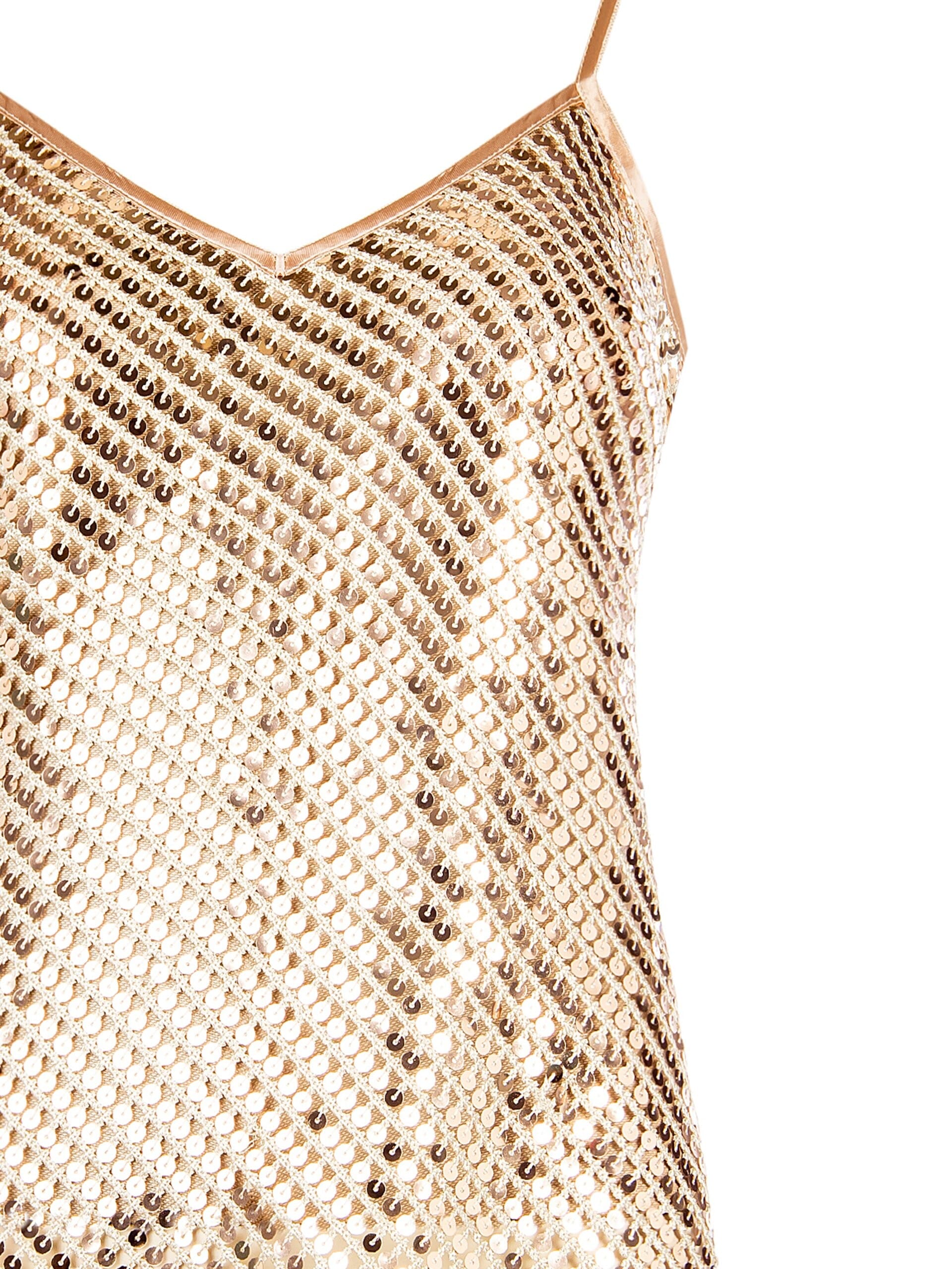 Fluid Mesh Top Covered In Sequins Rinascimento