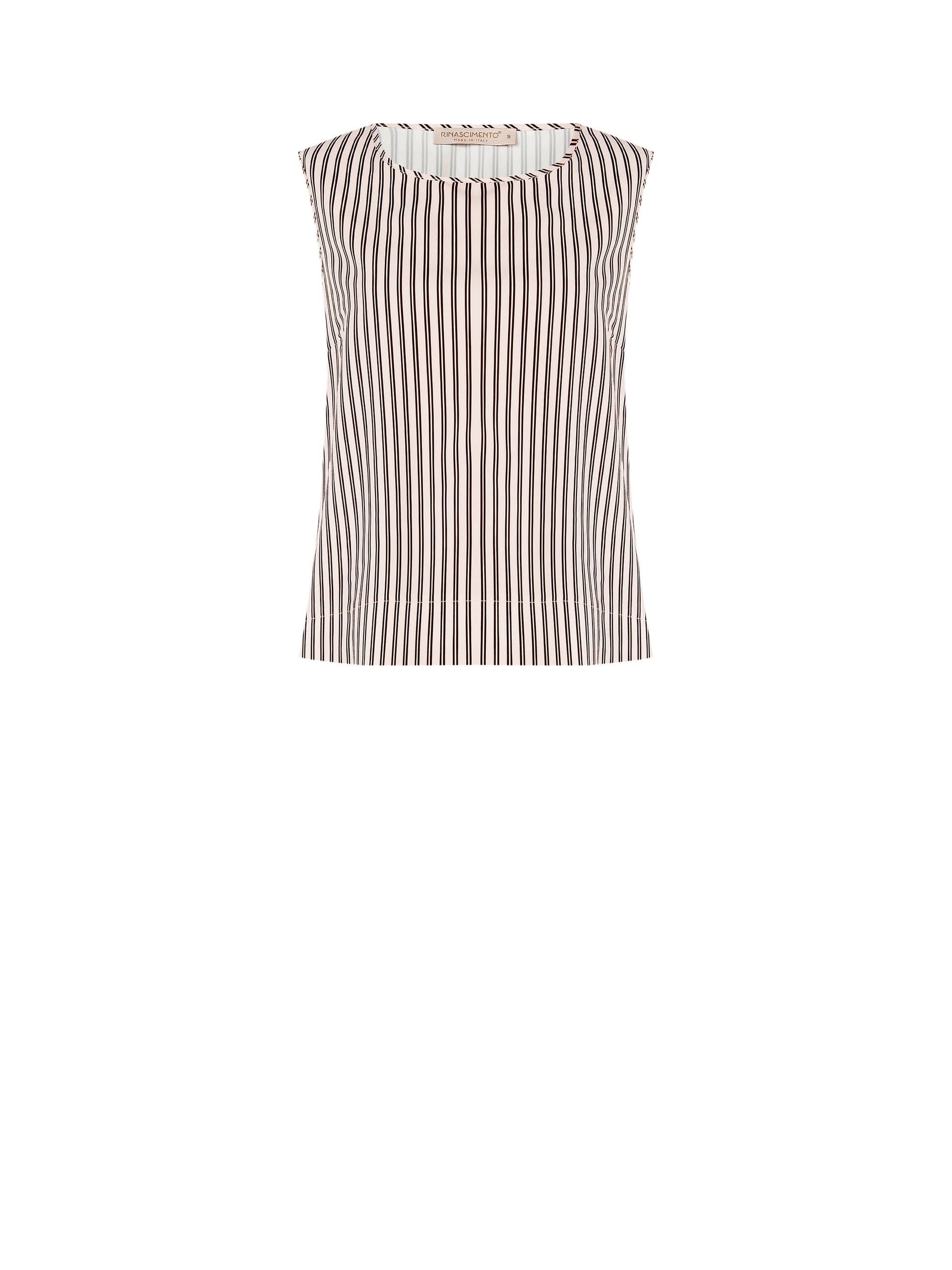 Rinascimento Striped Satin Wide Sleeveless Top