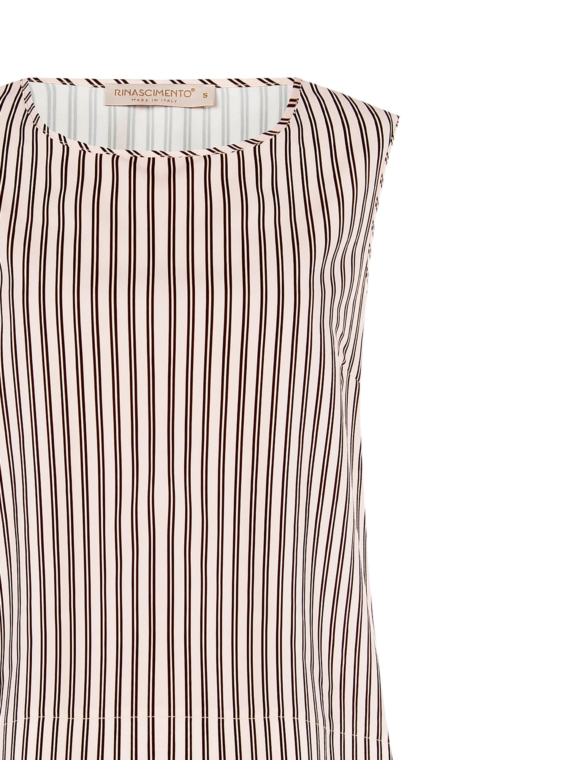 Rinascimento Striped Satin Wide Sleeveless Top