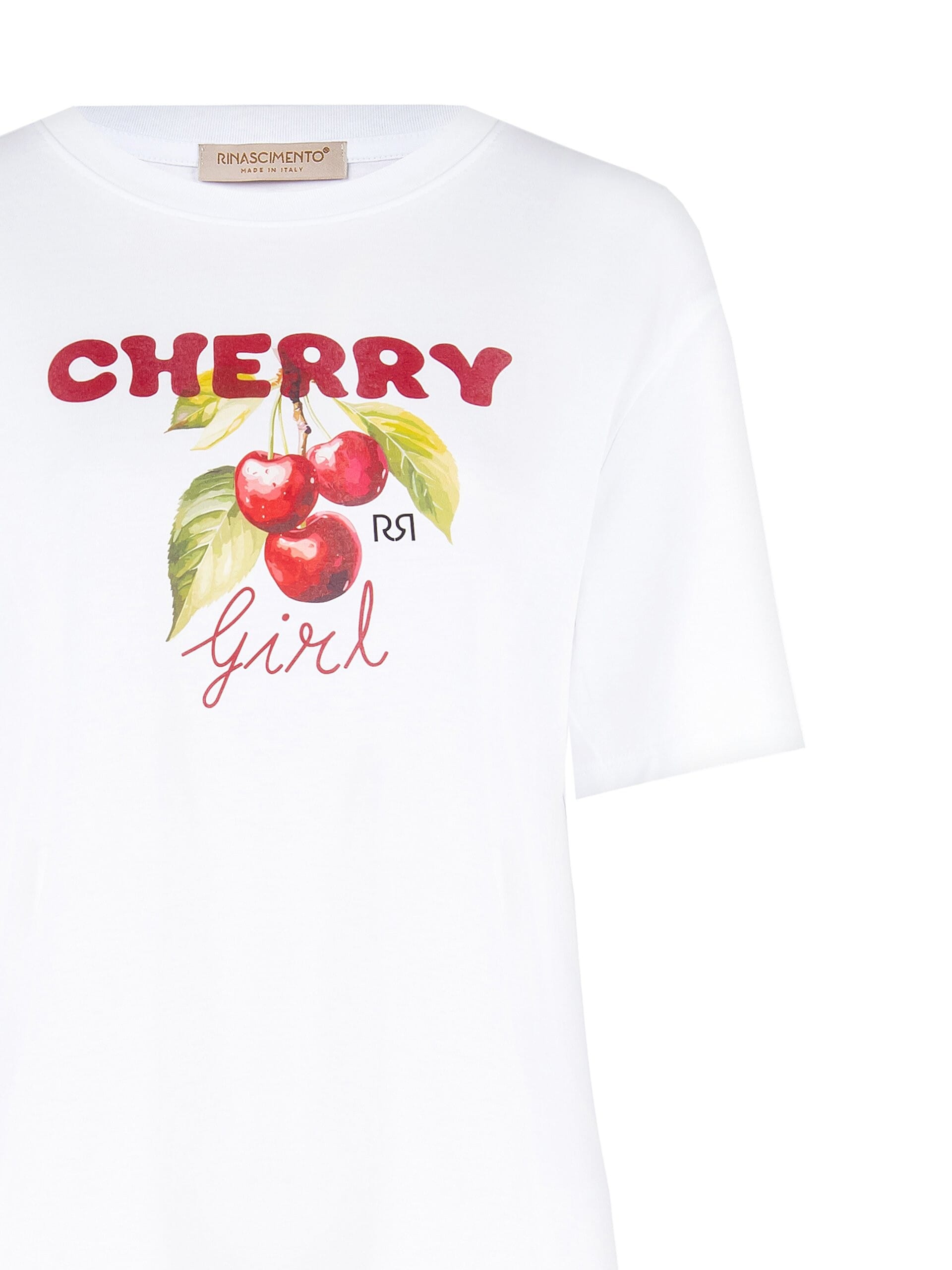 Cotton Over T-Shirt with Cherry Rinascimento Print