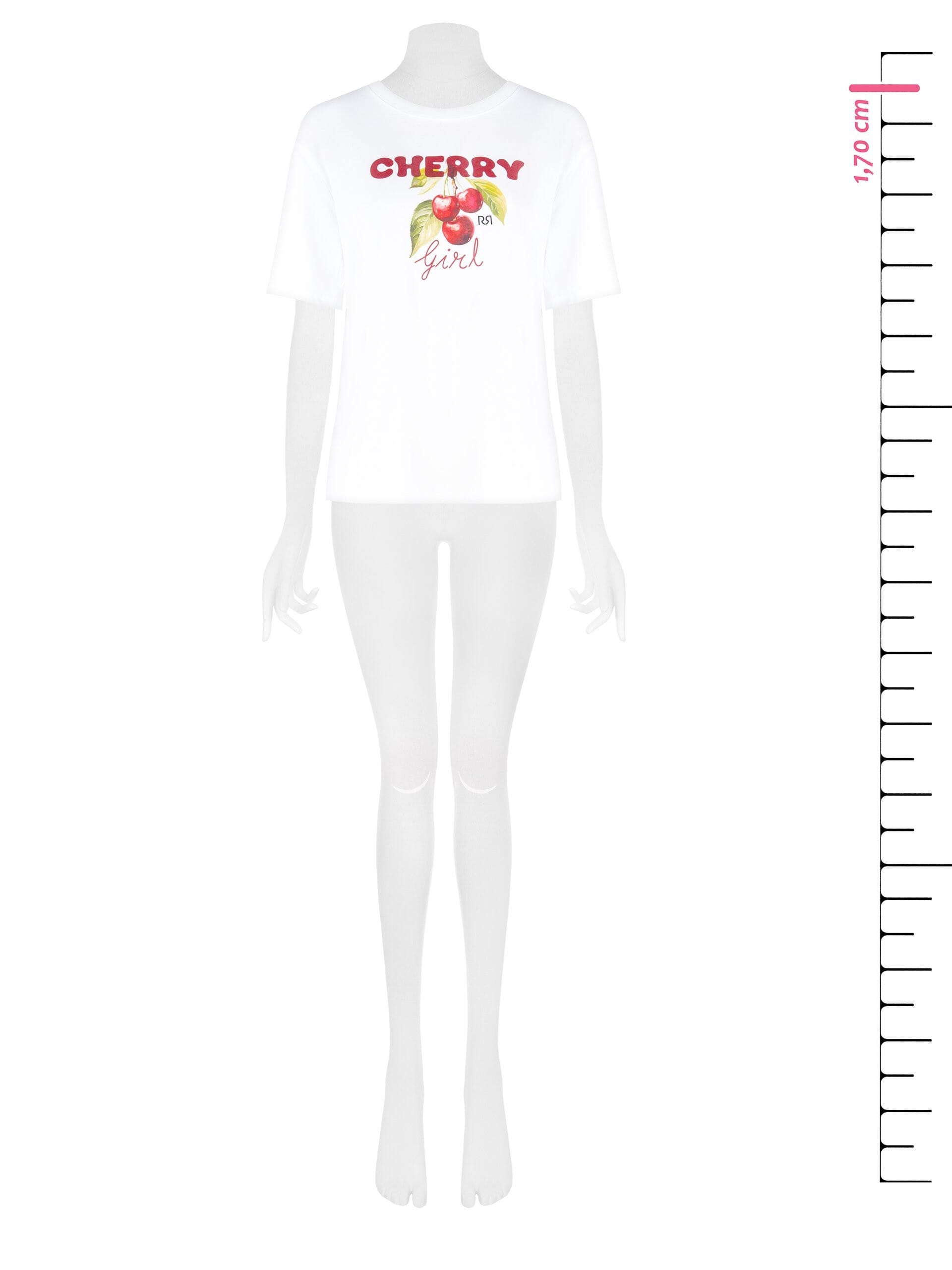 Cotton Over T-Shirt with Cherry Rinascimento Print