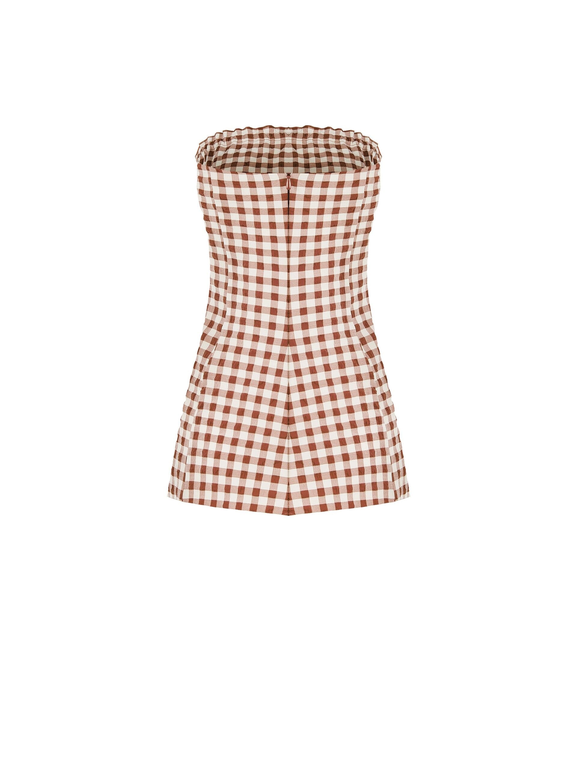 Rinascimento Check Print Long Bandeau Top