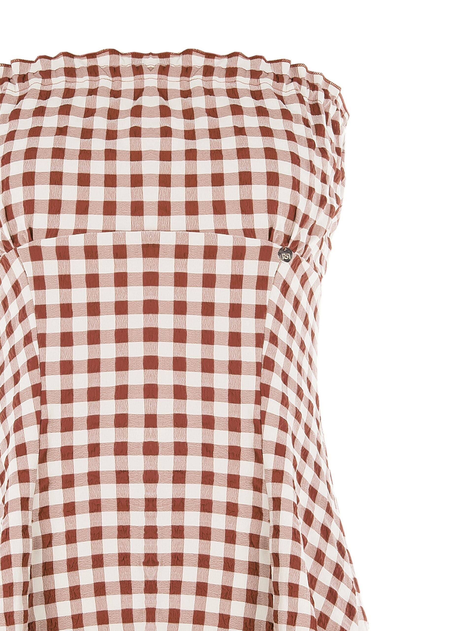 Rinascimento Check Print Long Bandeau Top