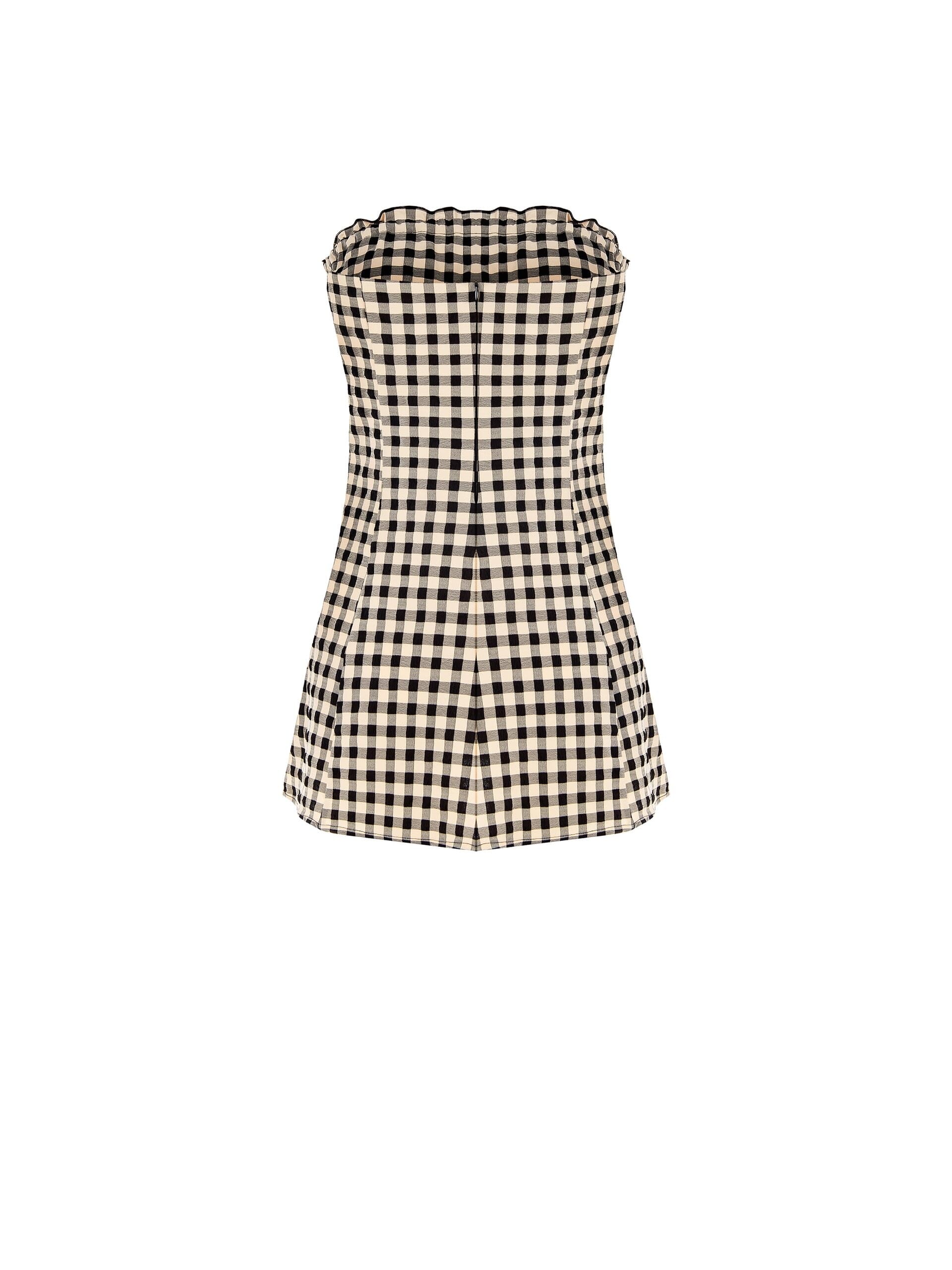 Rinascimento Check Print Long Bandeau Top