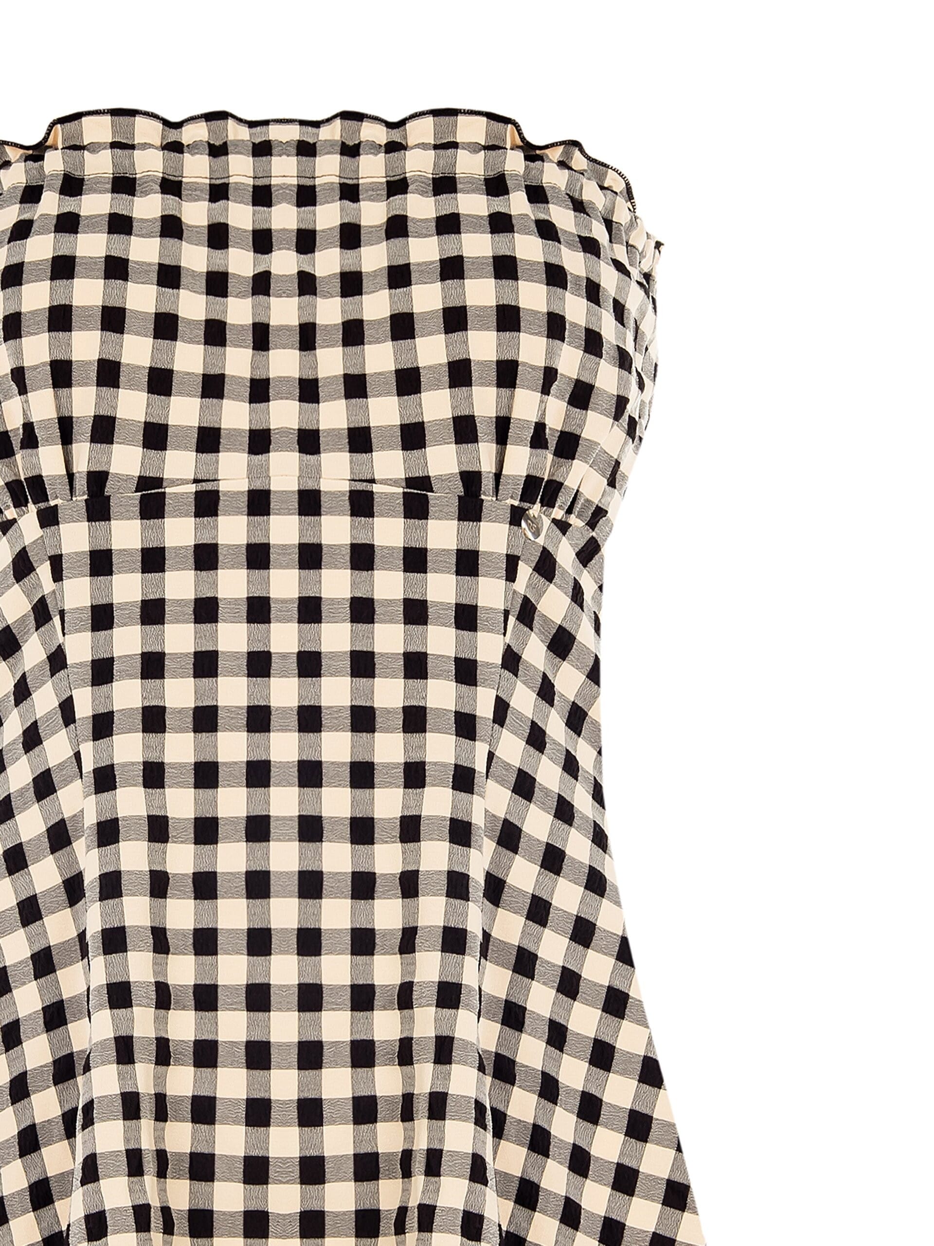 Rinascimento Check Print Long Bandeau Top