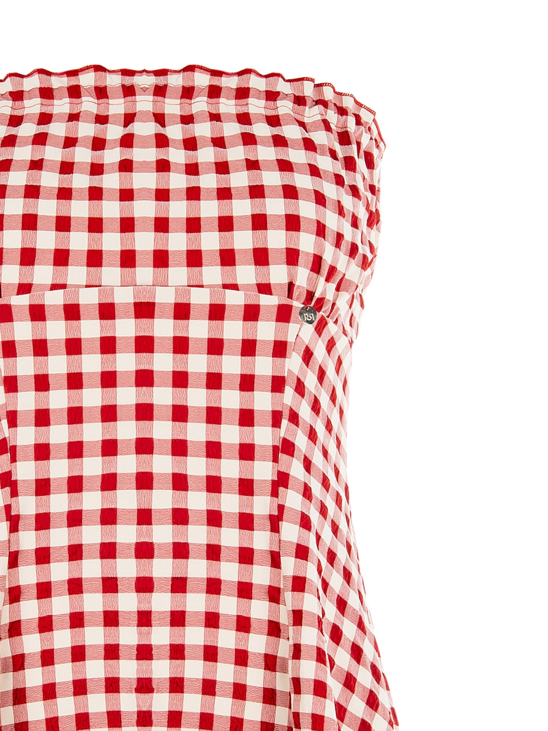 Rinascimento Check Print Long Bandeau Top