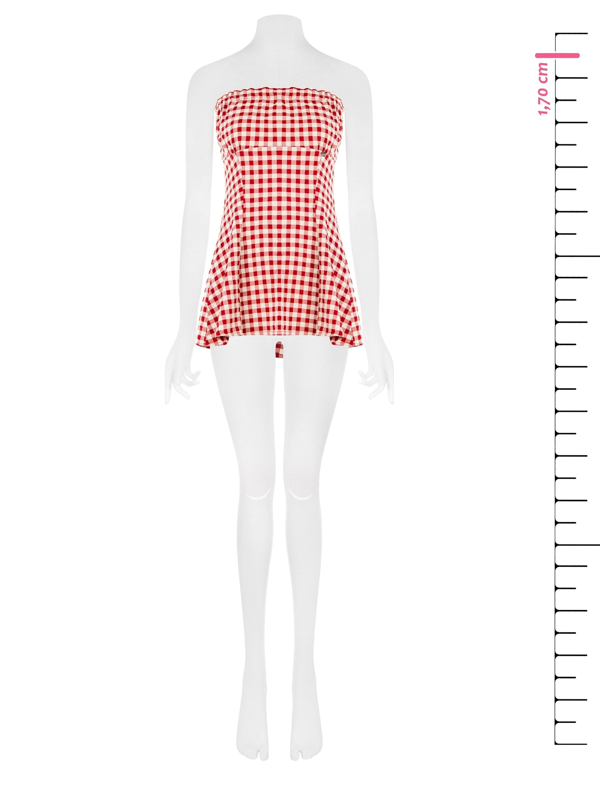 Rinascimento Check Print Long Bandeau Top