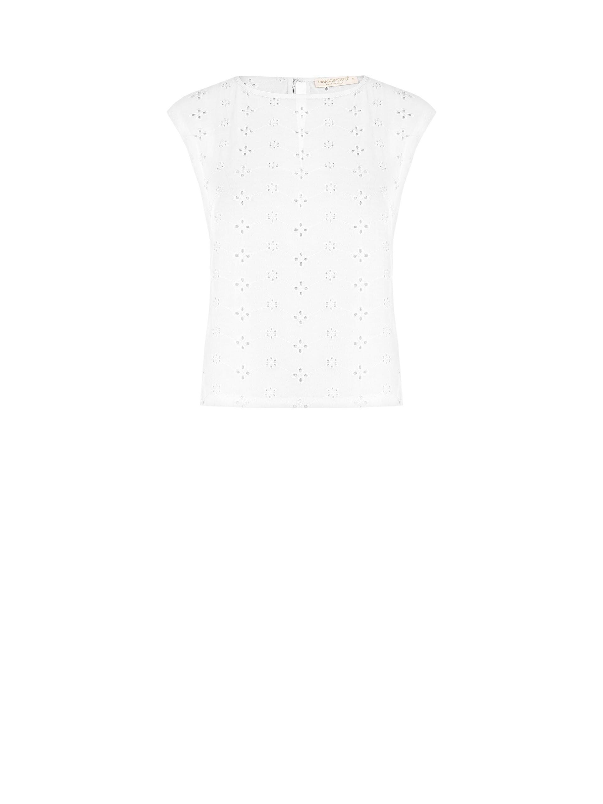 Wide Flower Embroidered Georgette Blouse Rinascimento