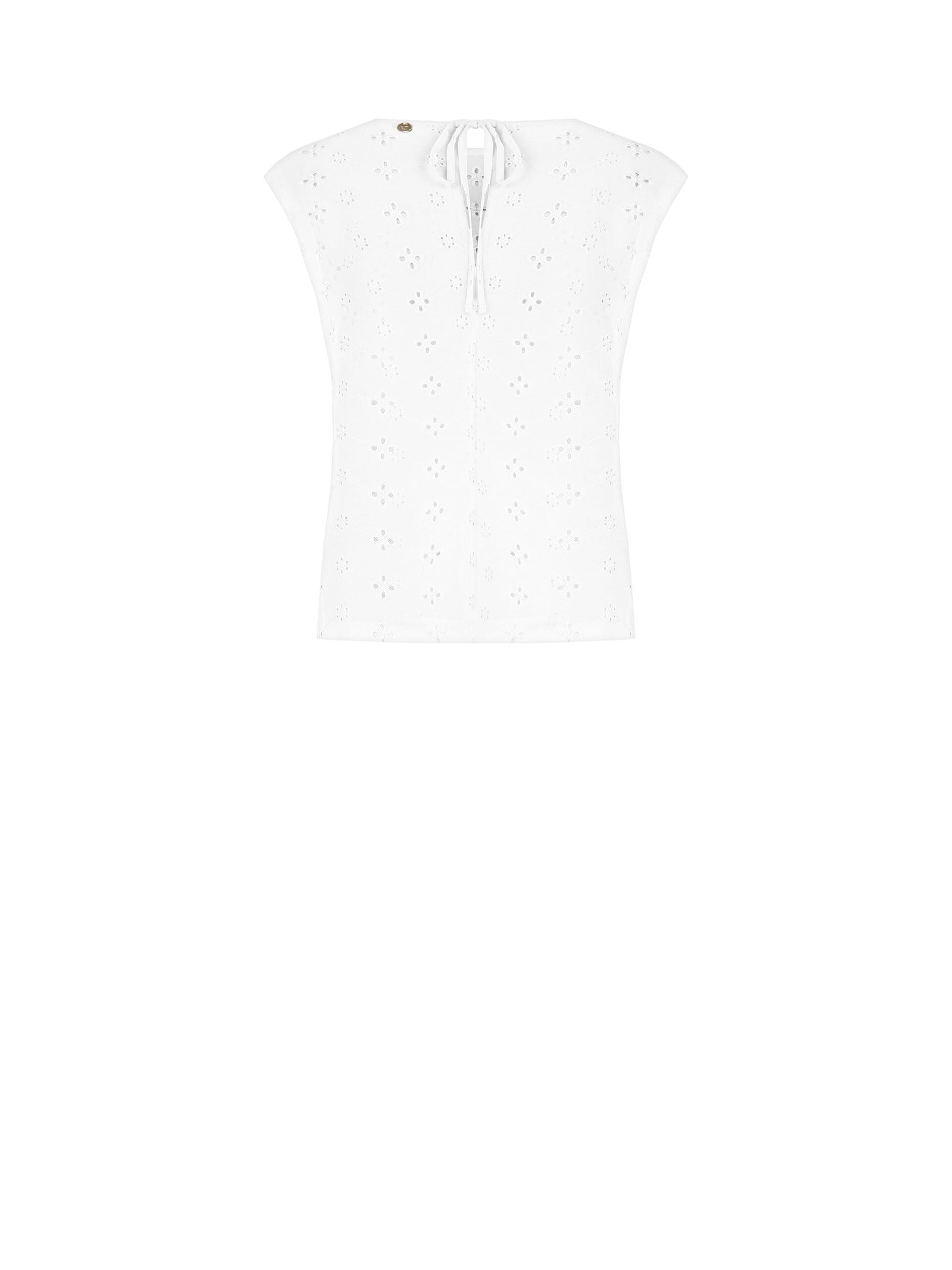 Wide Flower Embroidered Georgette Blouse Rinascimento