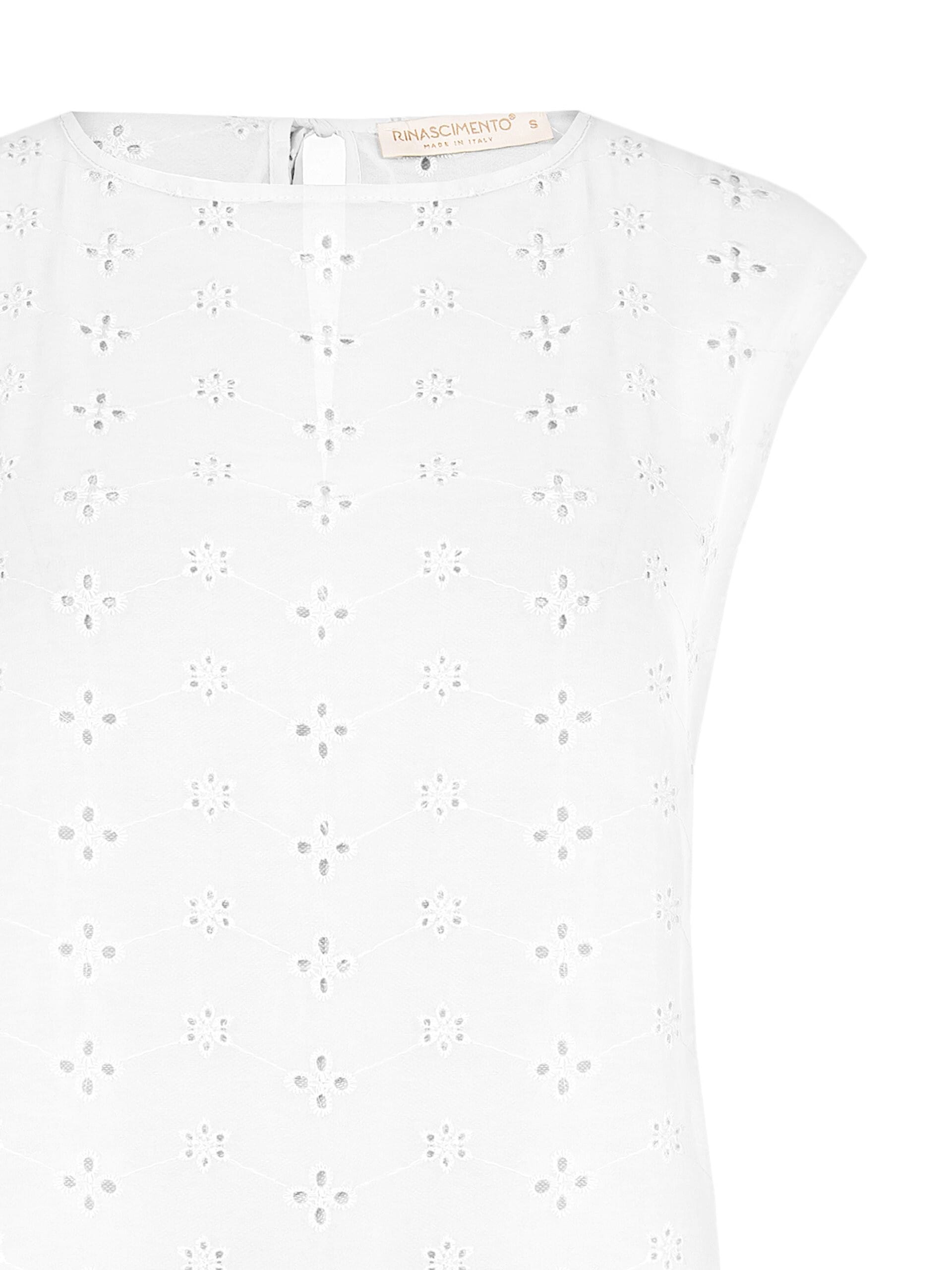 Wide Flower Embroidered Georgette Blouse Rinascimento