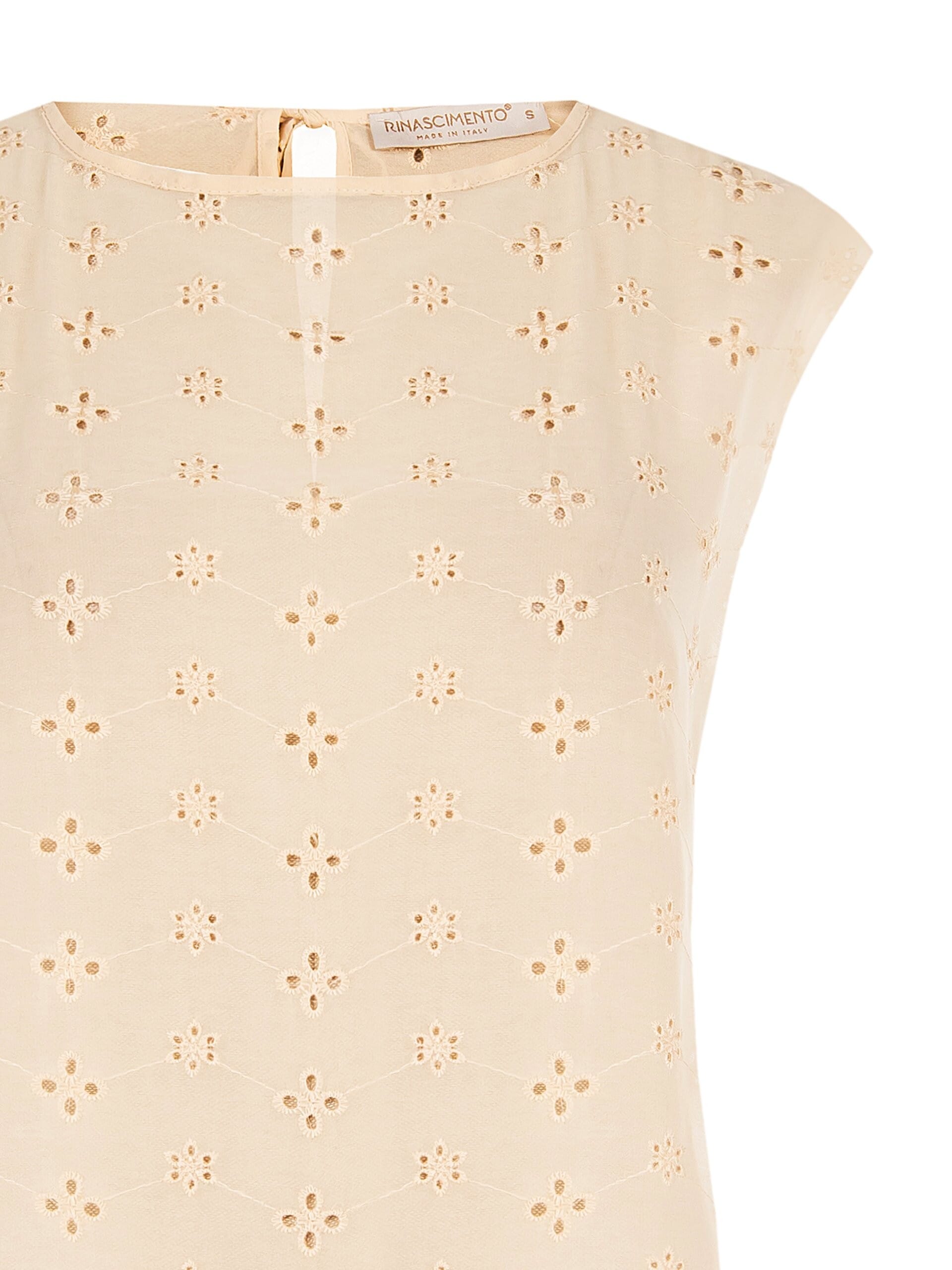 Wide Flower Embroidered Georgette Blouse Rinascimento