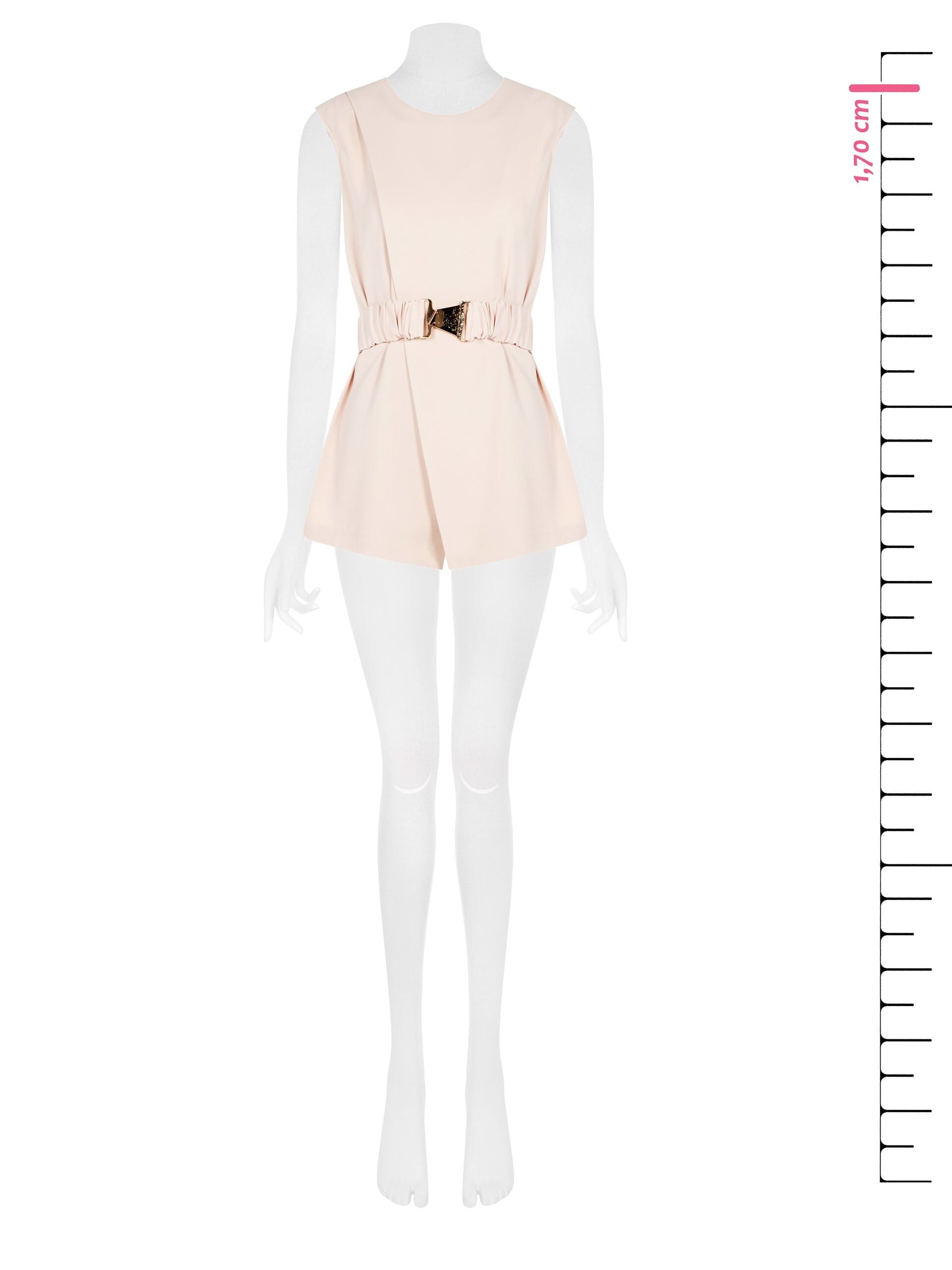 Fluid Fabric Long Top With Elasticated Belt And Matching Straps Rinascimento