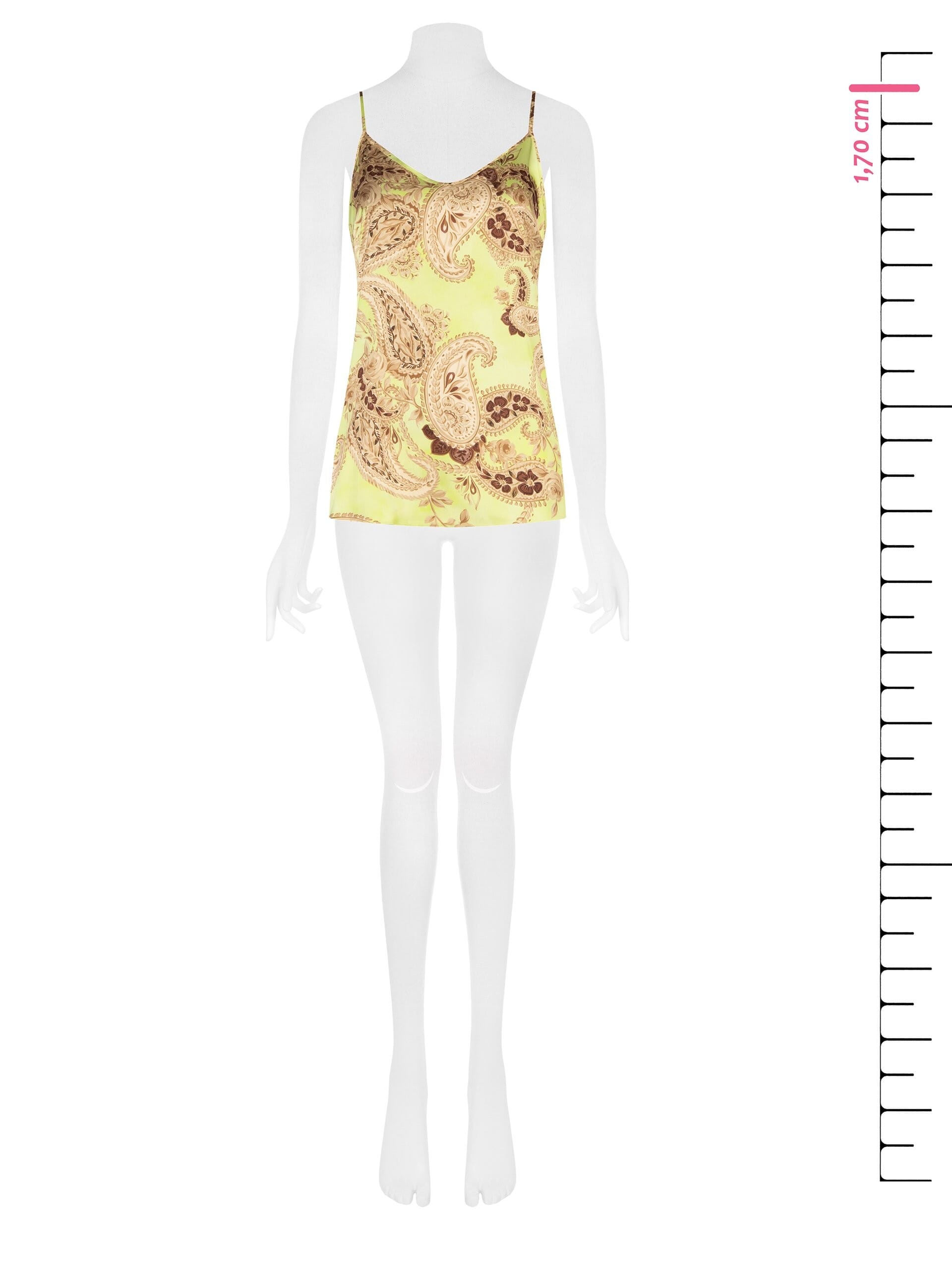 Fluid Printed Satin Rinascimento Top