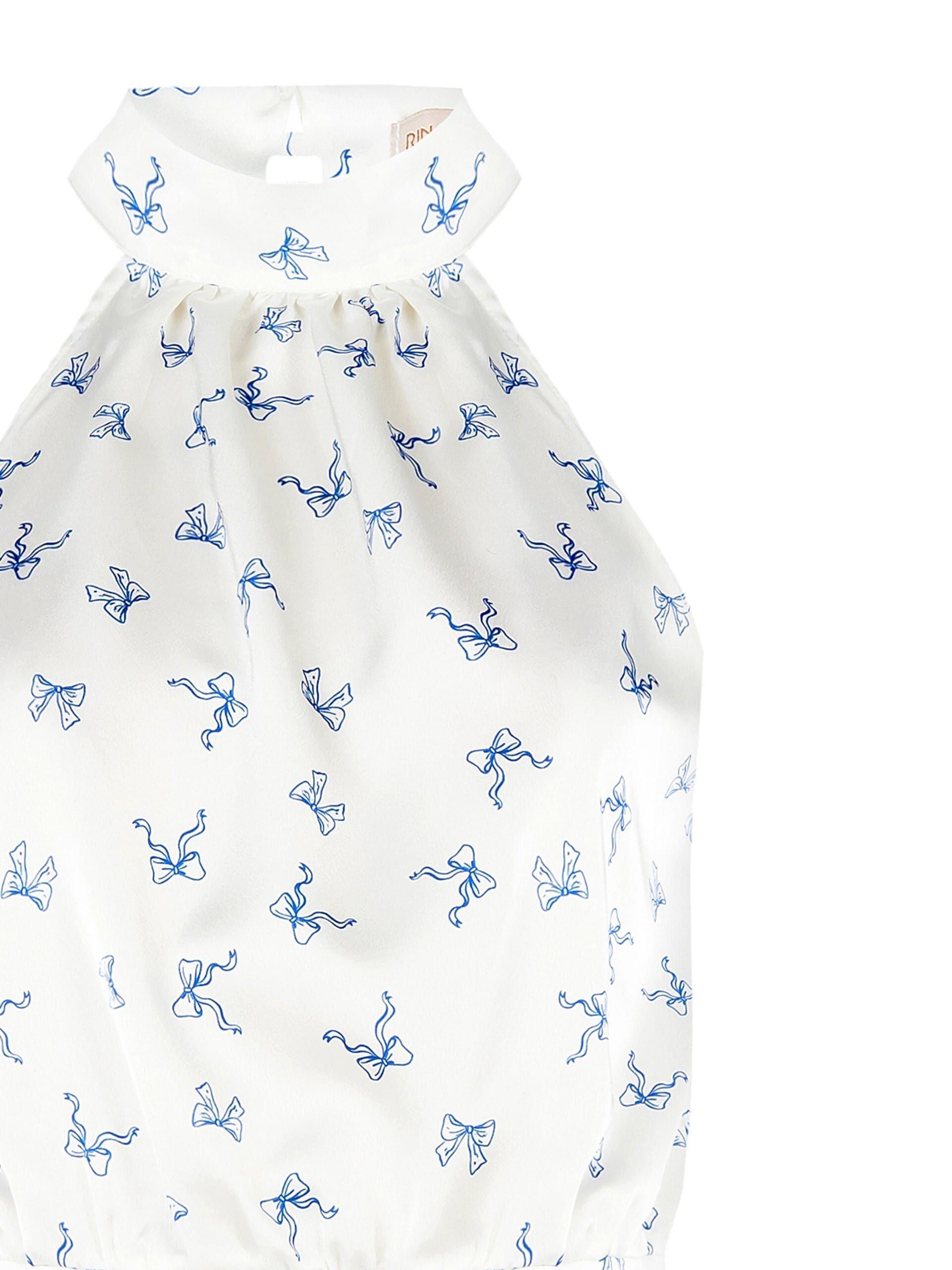 Satin Bow Pattern Rinascimento Top