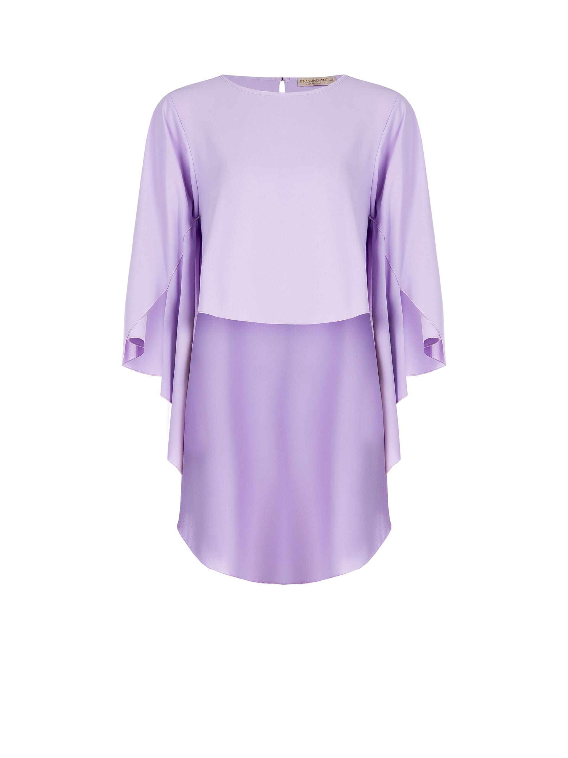 Blouse large asymétrique en satin avec manches effet manteau Rinascimento