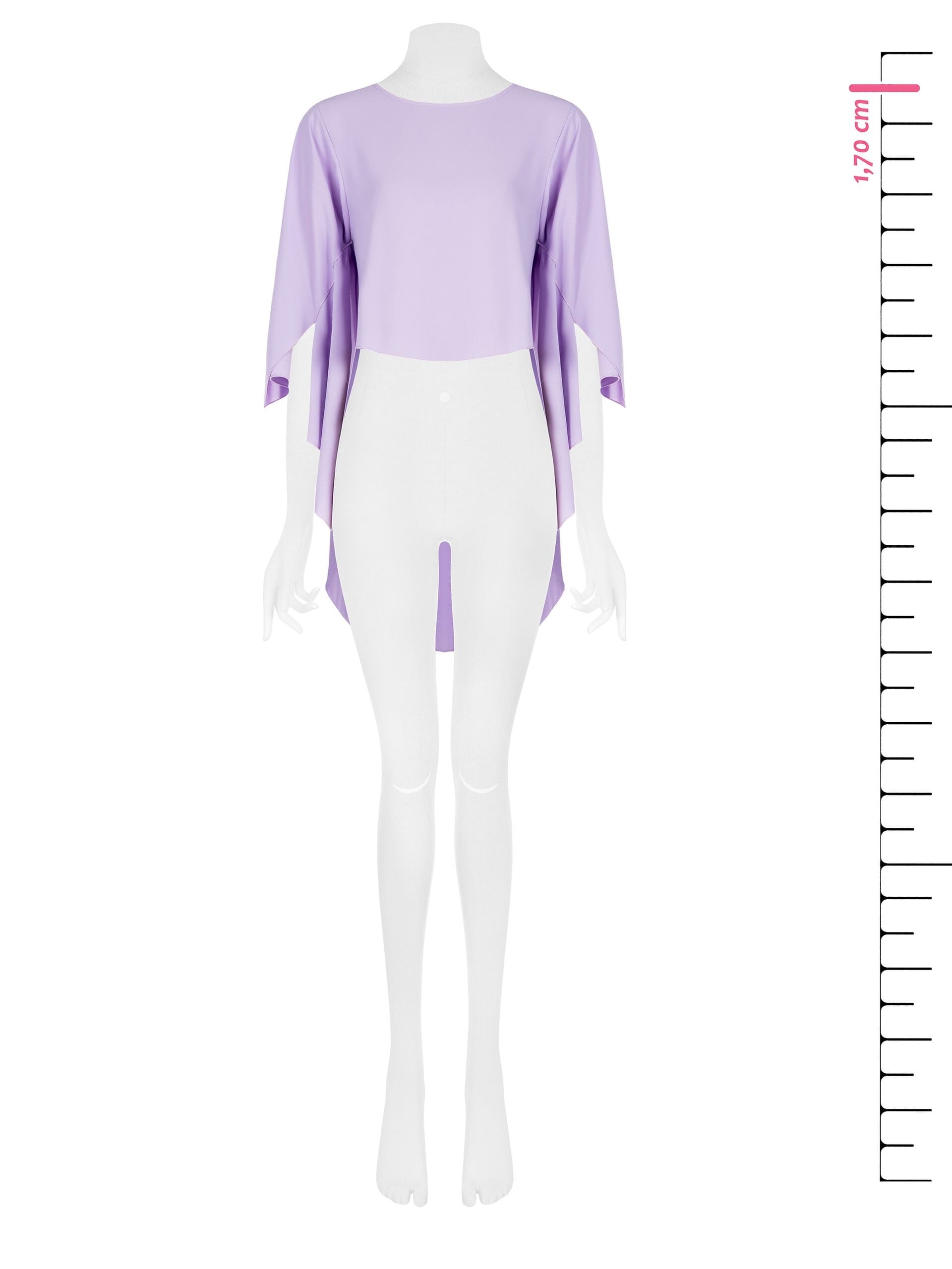 Blouse large asymétrique en satin avec manches effet manteau Rinascimento