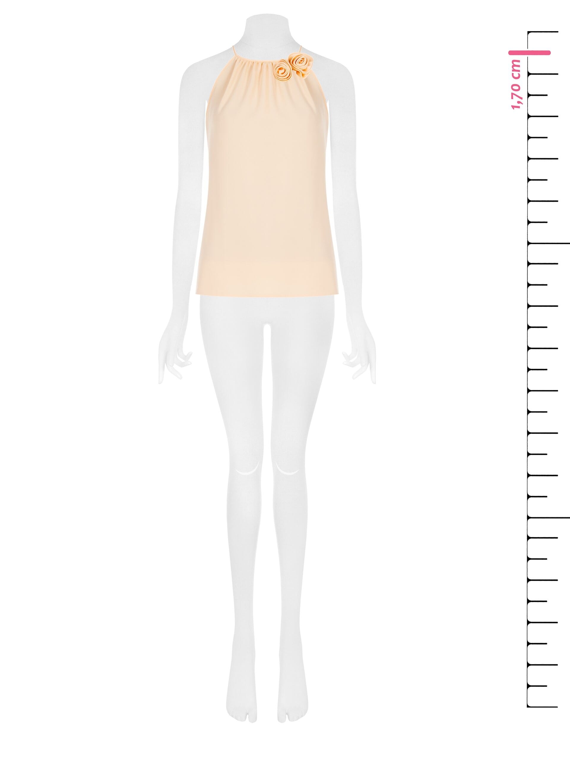 Chemisier A-line fluide en satin opaque avec roses Rinascimento