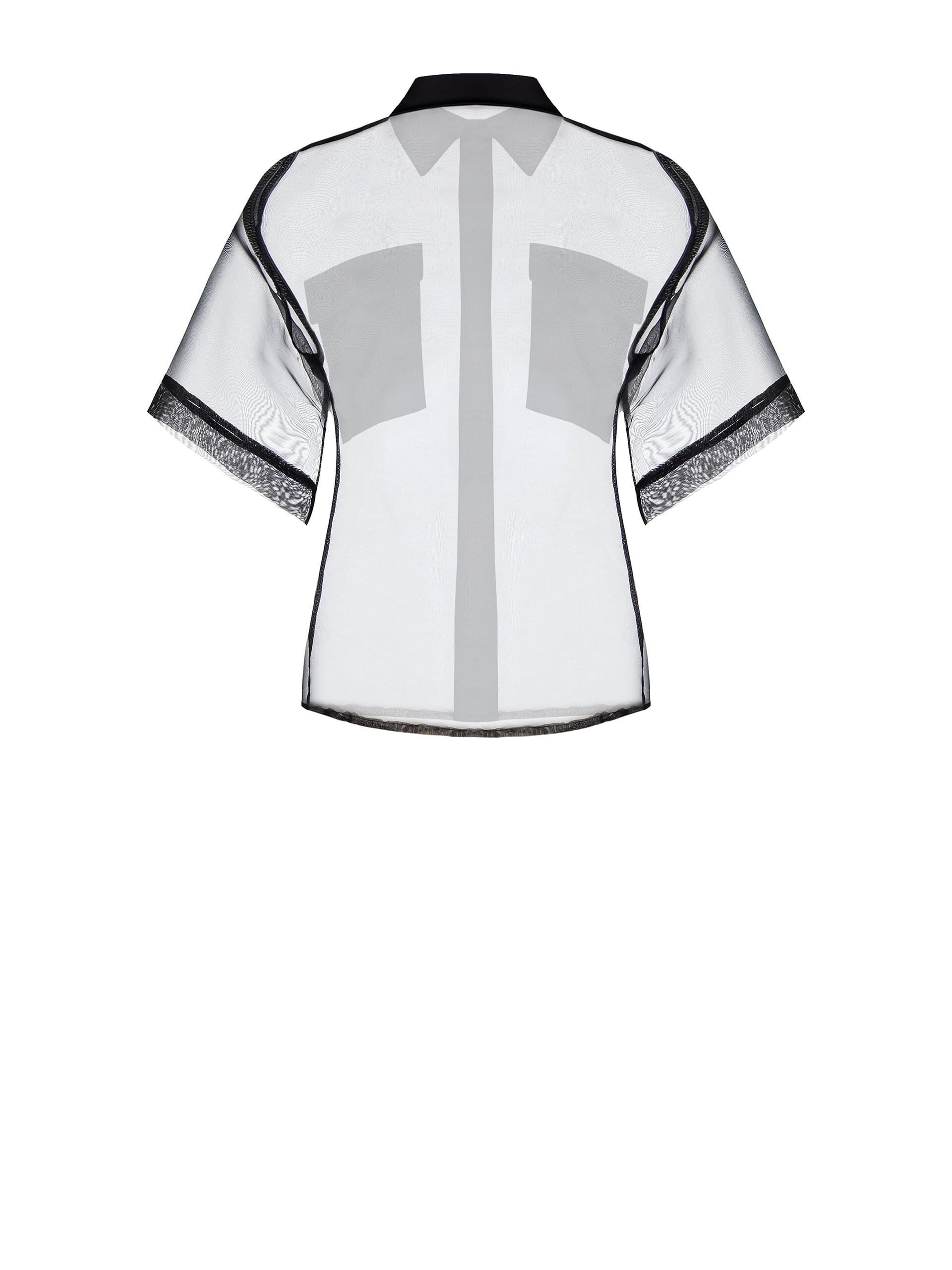 Square Organza Shirt With Satin Pockets With Logo Rinascimento