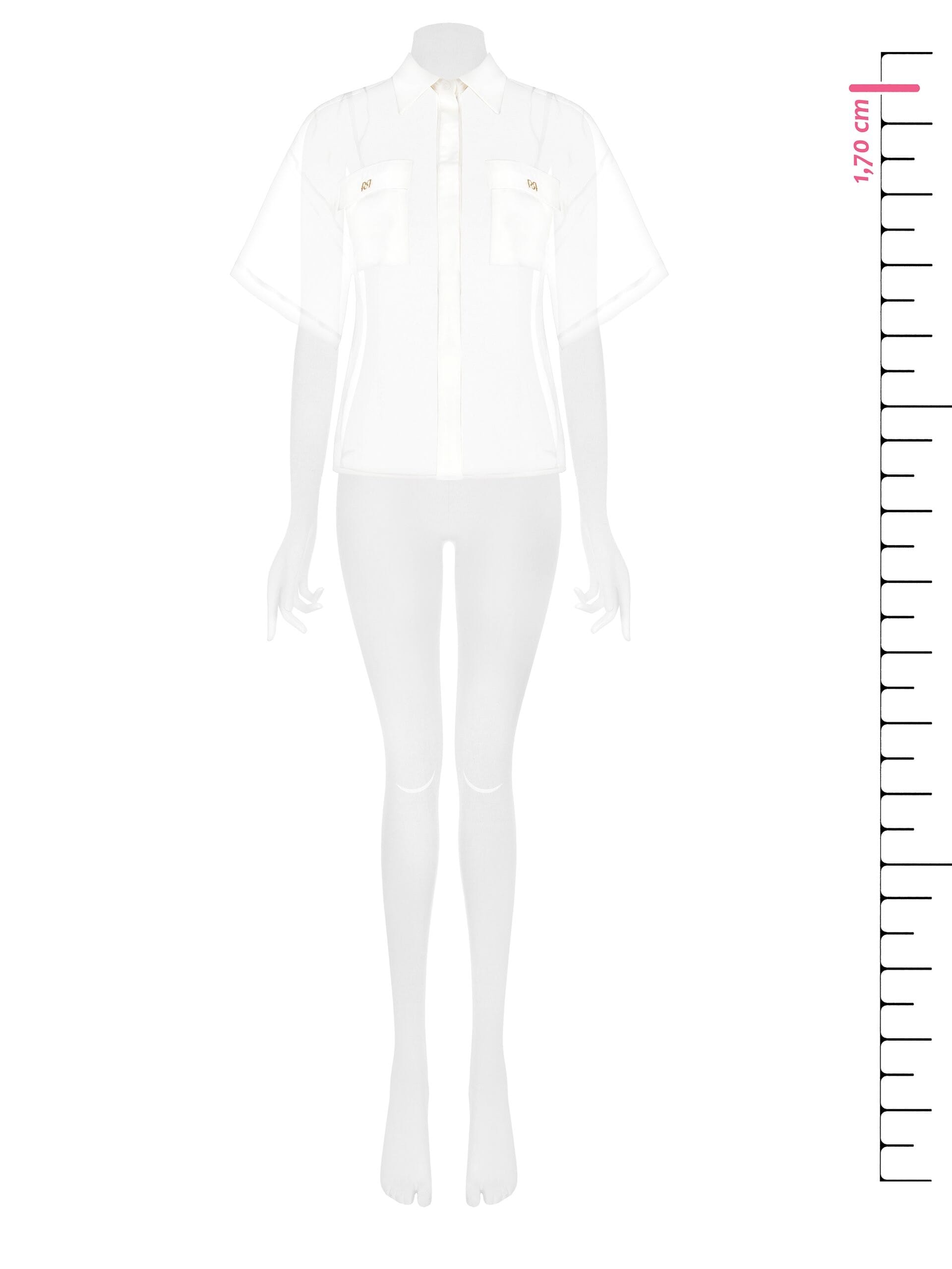 Square Organza Shirt With Satin Pockets With Logo Rinascimento