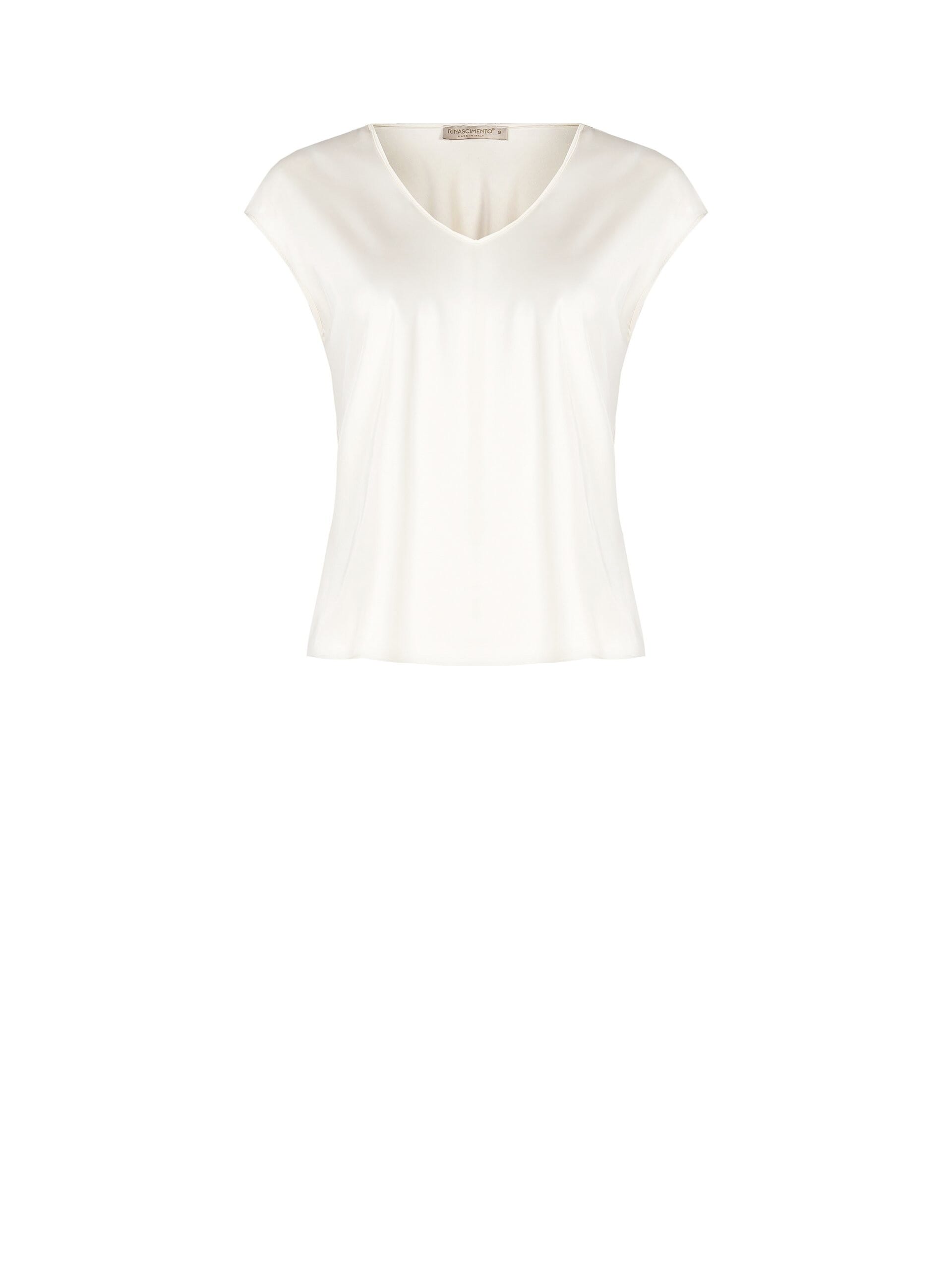 Fluid Satin V-neck Blouse Rinascimento