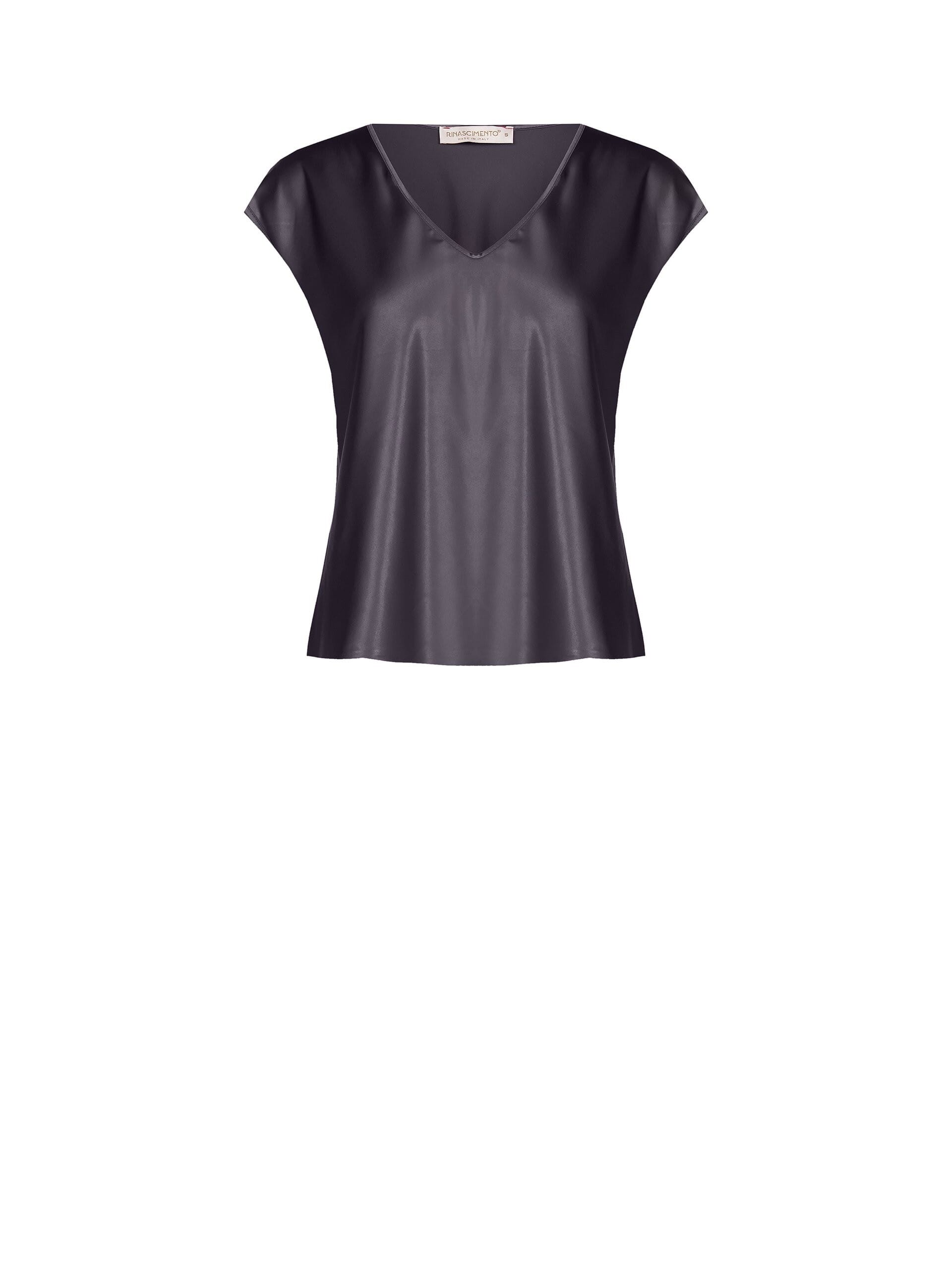 Fluid Satin V-neck Blouse Rinascimento