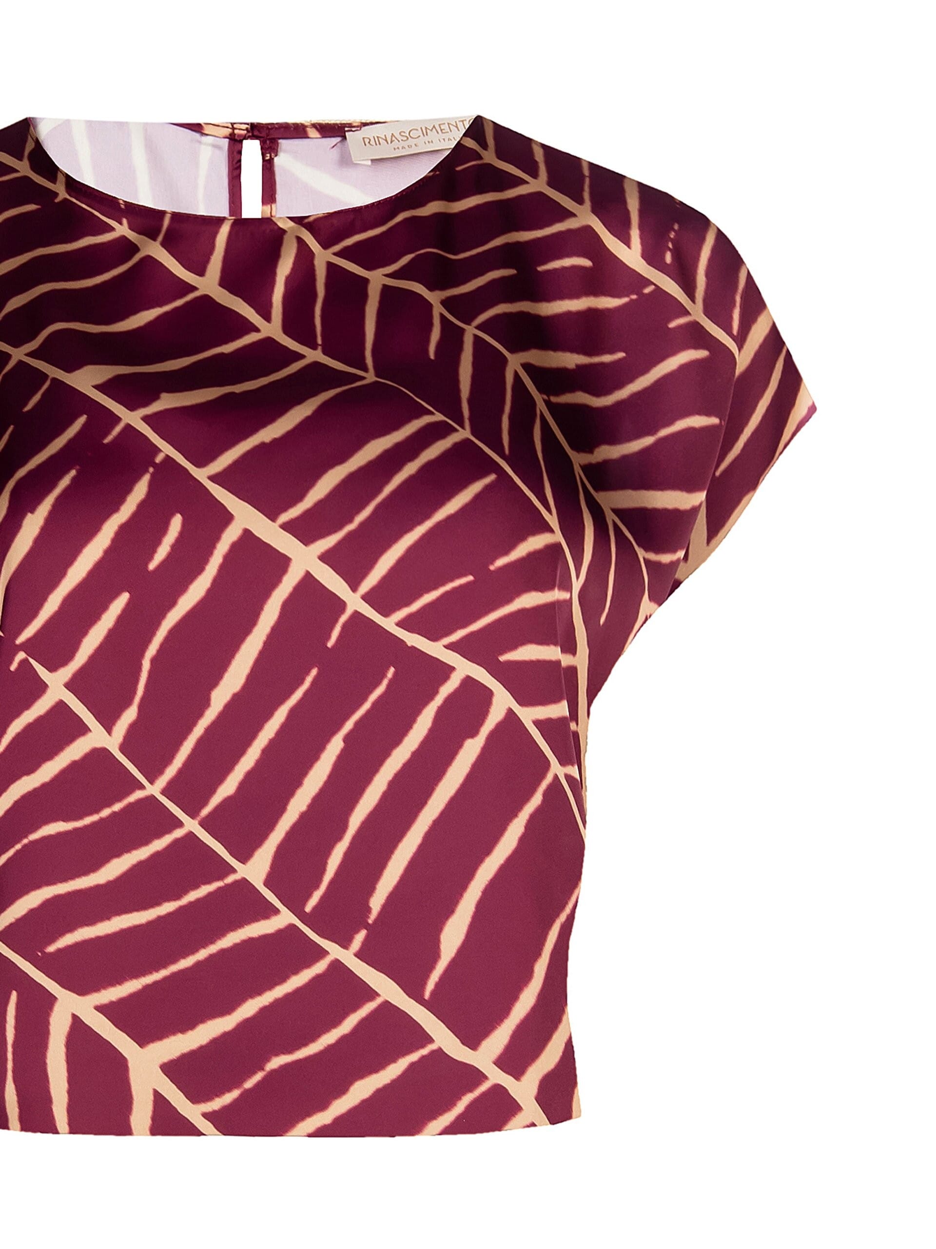 Rinascimento Printed Satin Short Sleeve Blouse