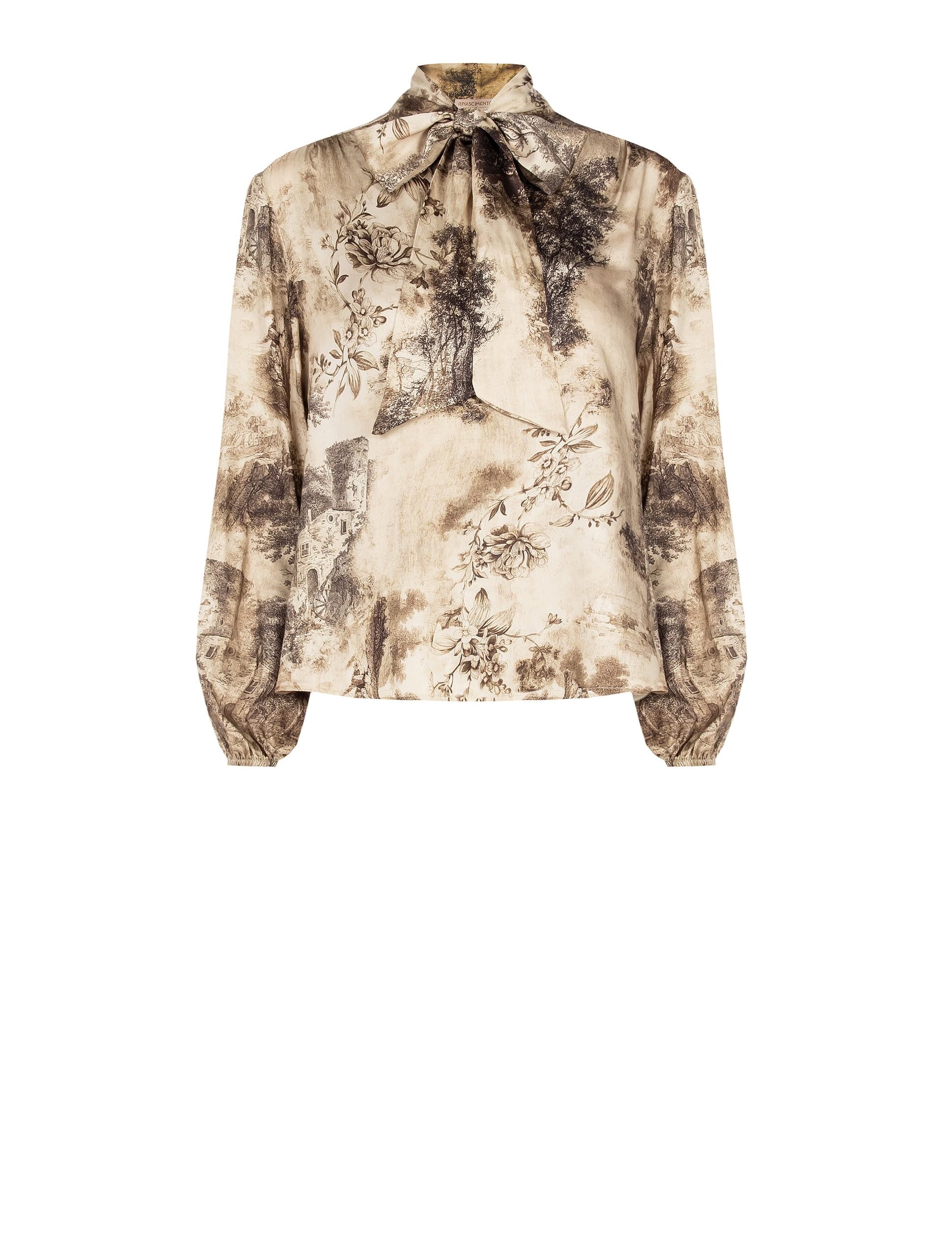 Fluid Viscose Blouse With Tie Rinascimento
