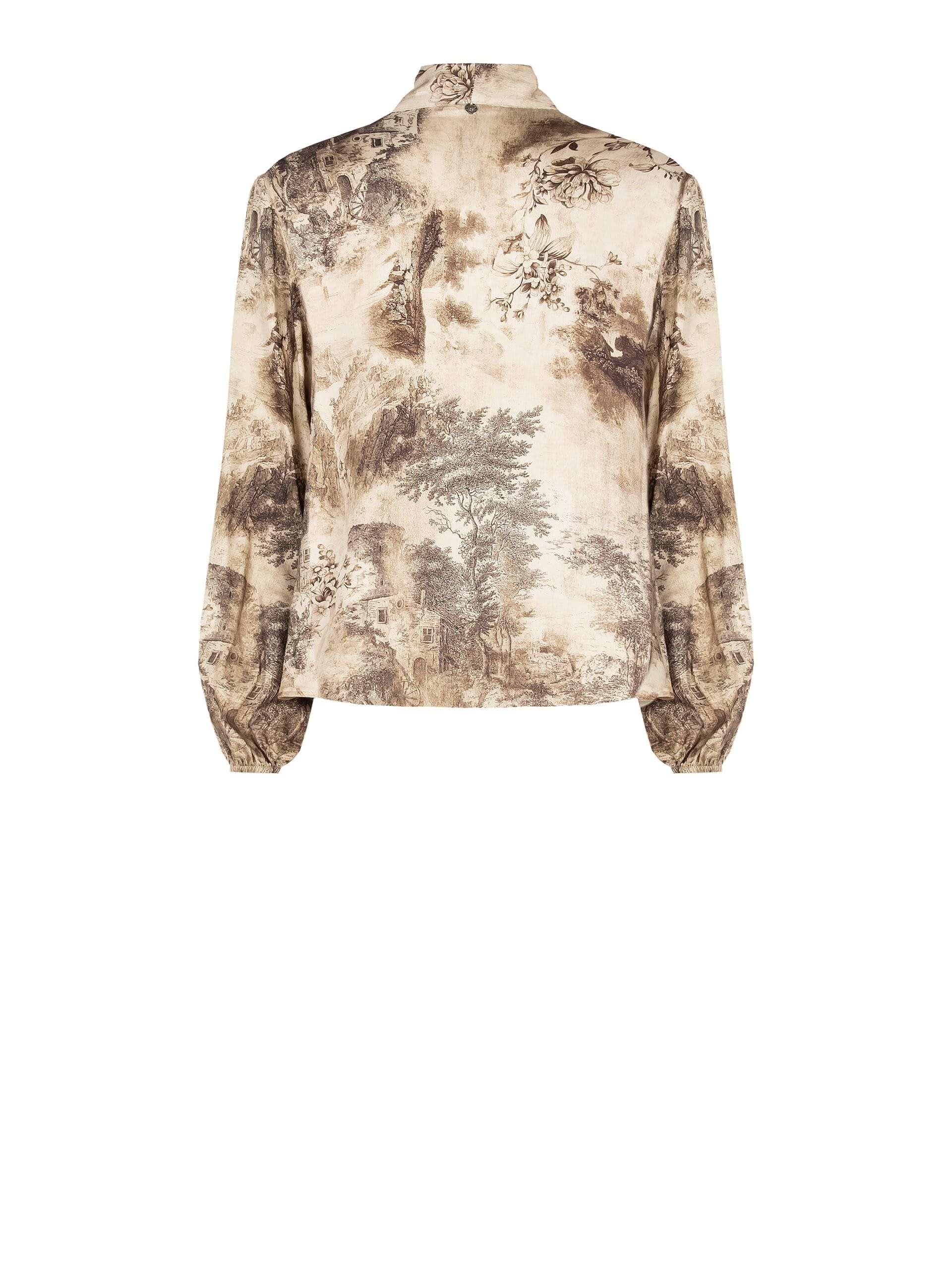 Fluid Viscose Blouse With Tie Rinascimento