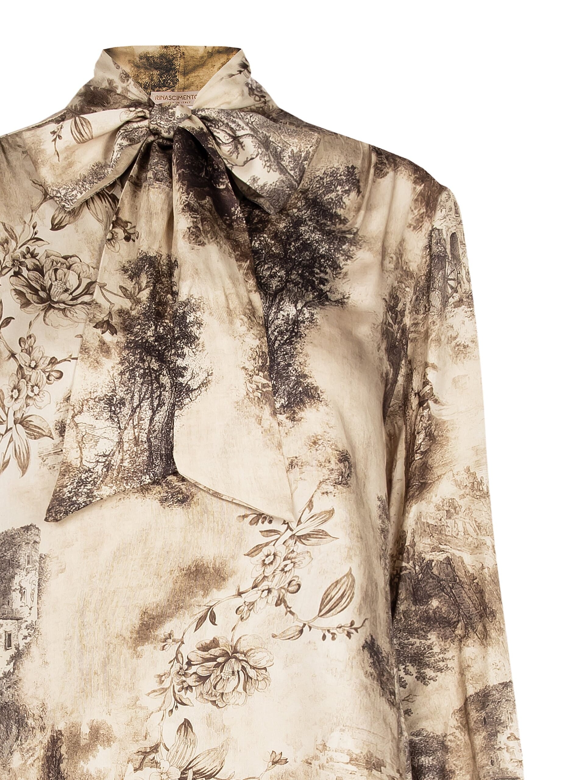 Fluid Viscose Blouse With Tie Rinascimento