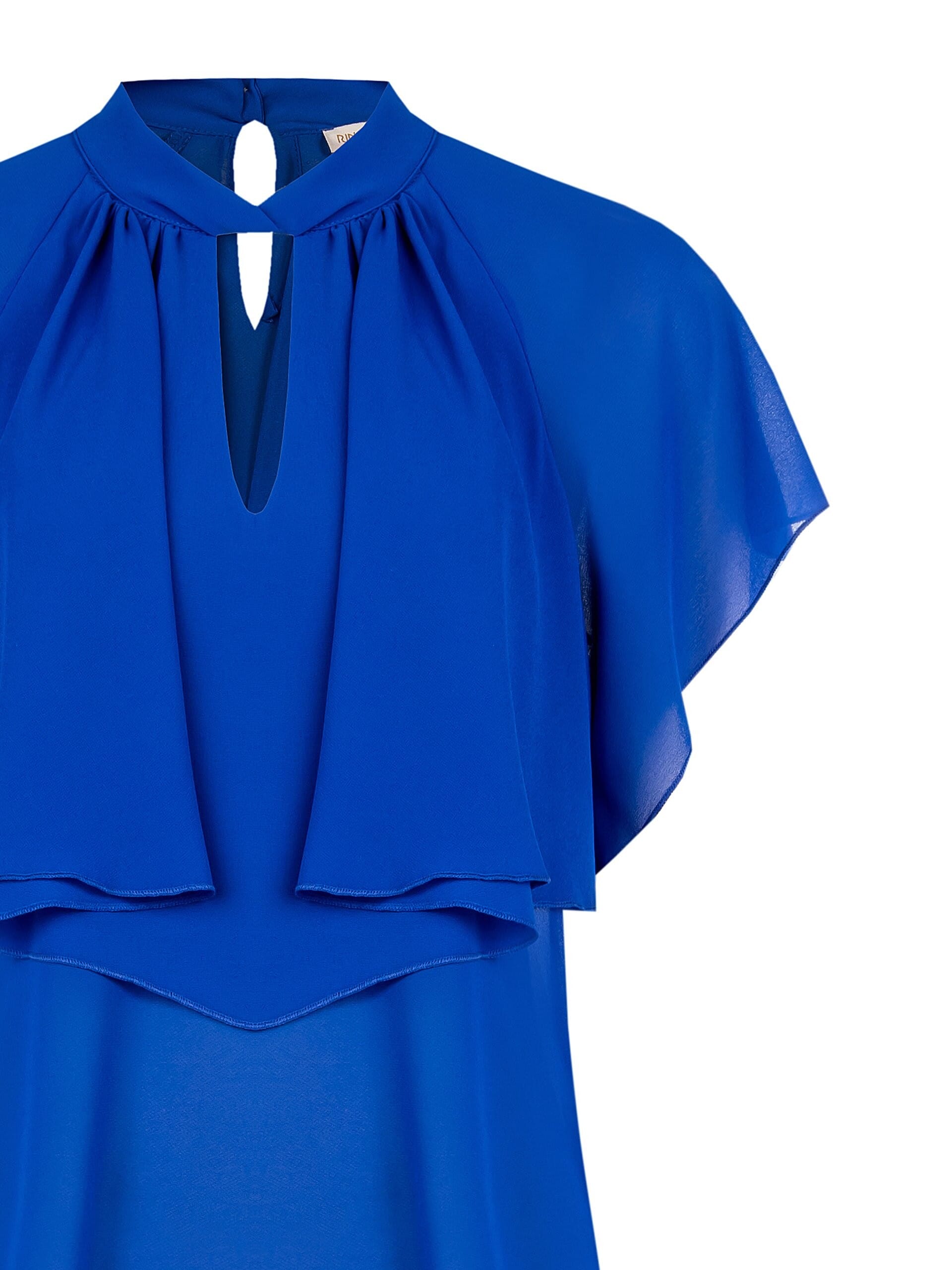 Chemisier en georgette fluide avec volants Maxi Rinascimento