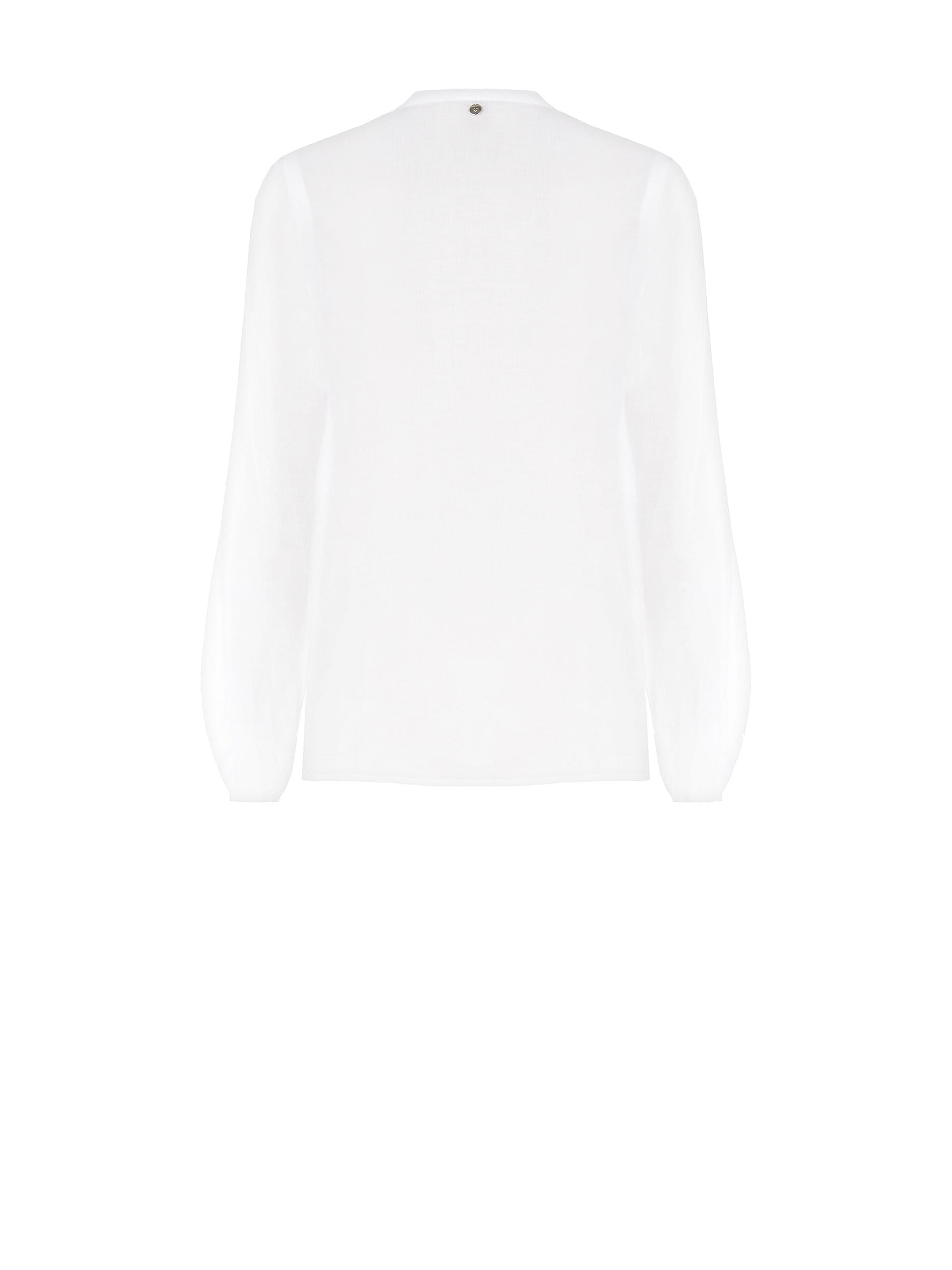 Loose Fit Cotton Shirt With Flower Brooch And Mother-of-Pearl Buttons Rinascimento