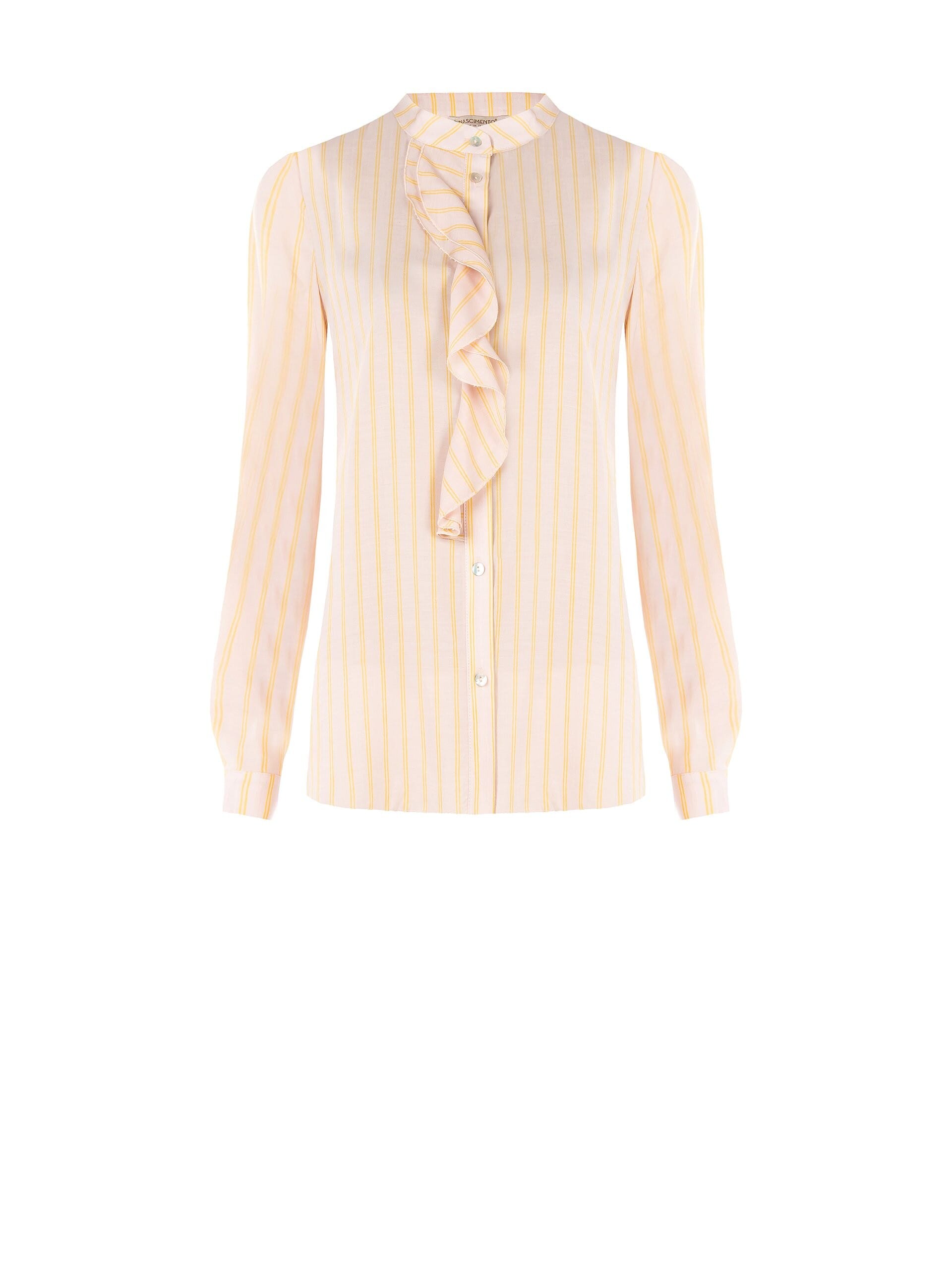 Regular Shirt In Light Fabric With Ruffles Rinascimento