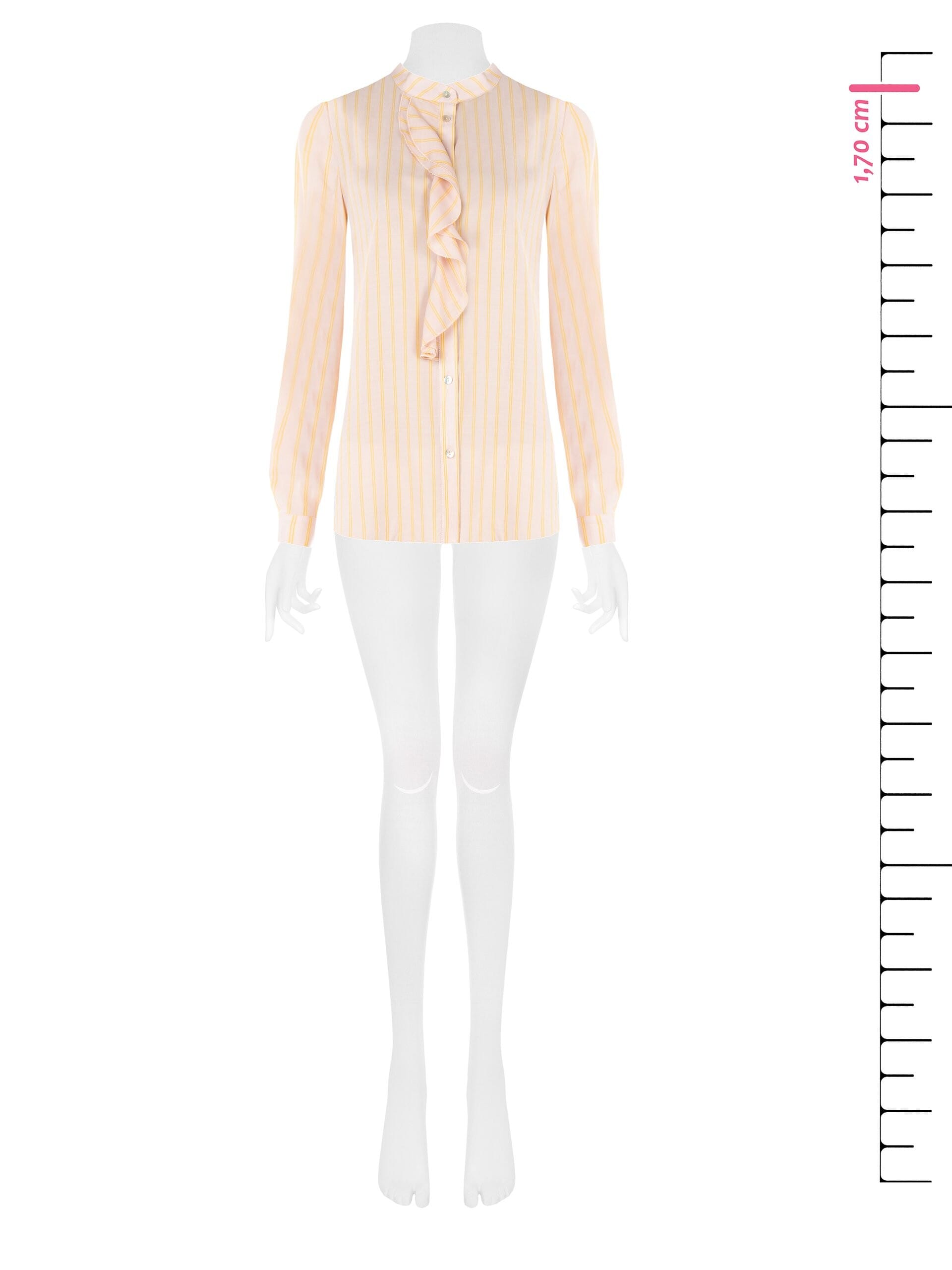 Regular Shirt In Light Fabric With Ruffles Rinascimento