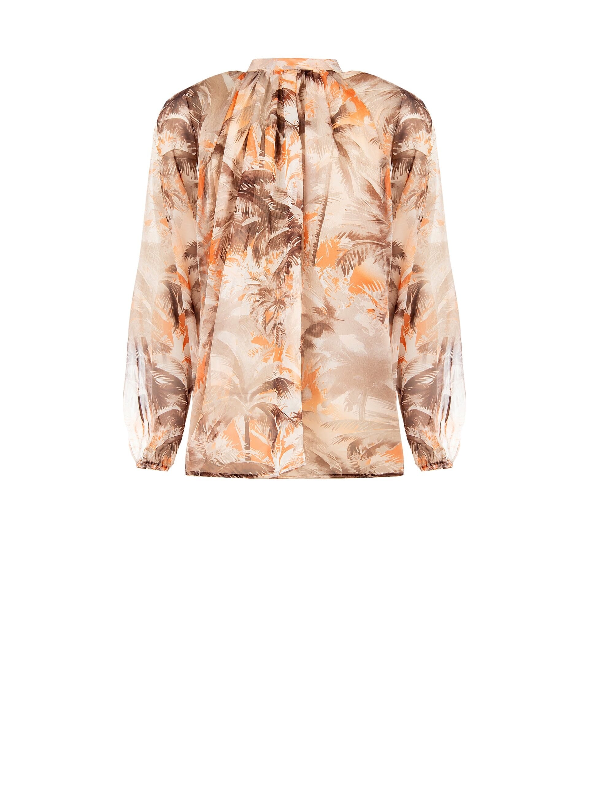 Loose And Flowing Printed Chiffon Blouse With Neck Laces Rinascimento