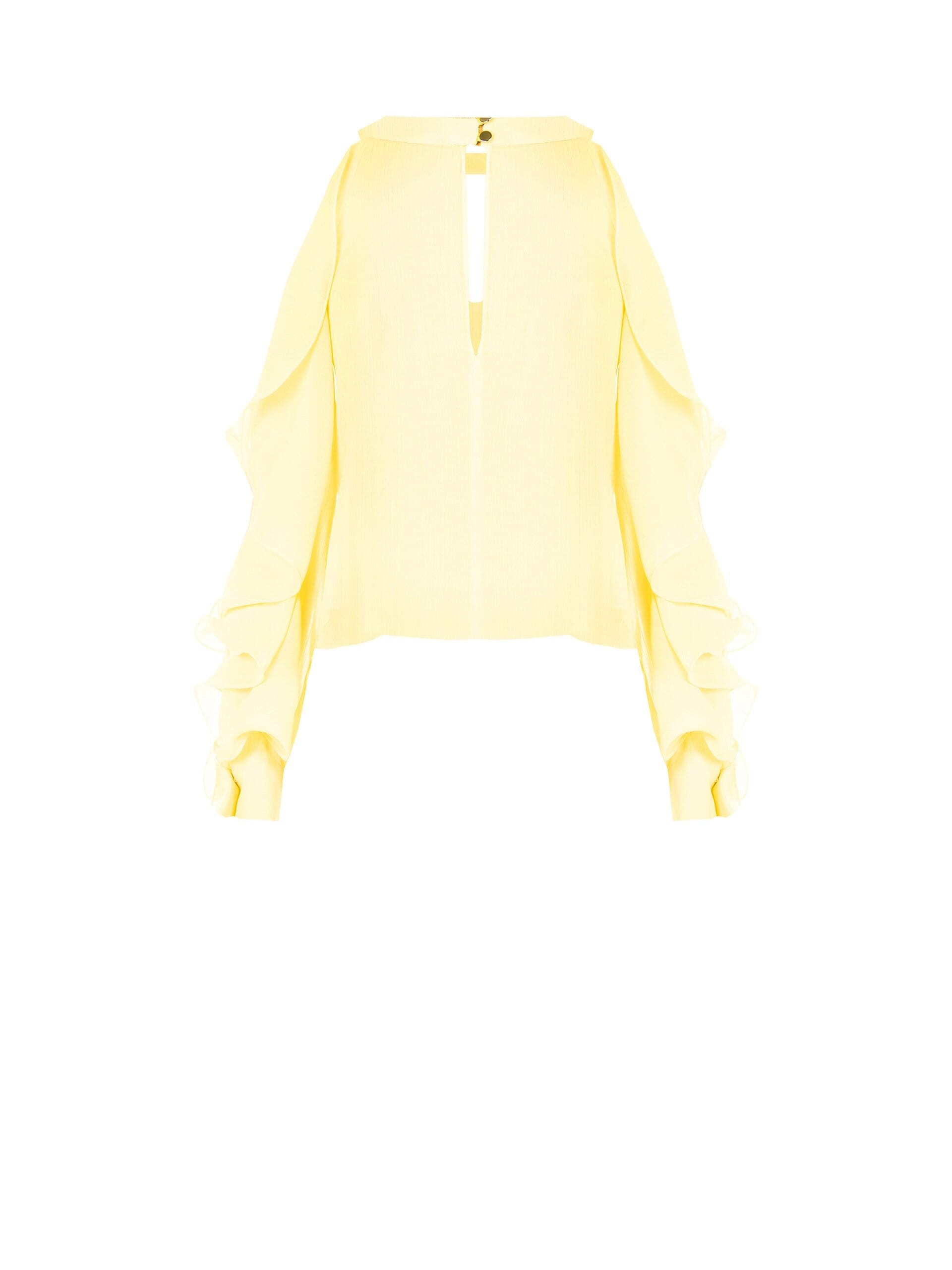 Wide Georgette Blouse With Cut-Out And Sleeve Ruffles Rinascimento