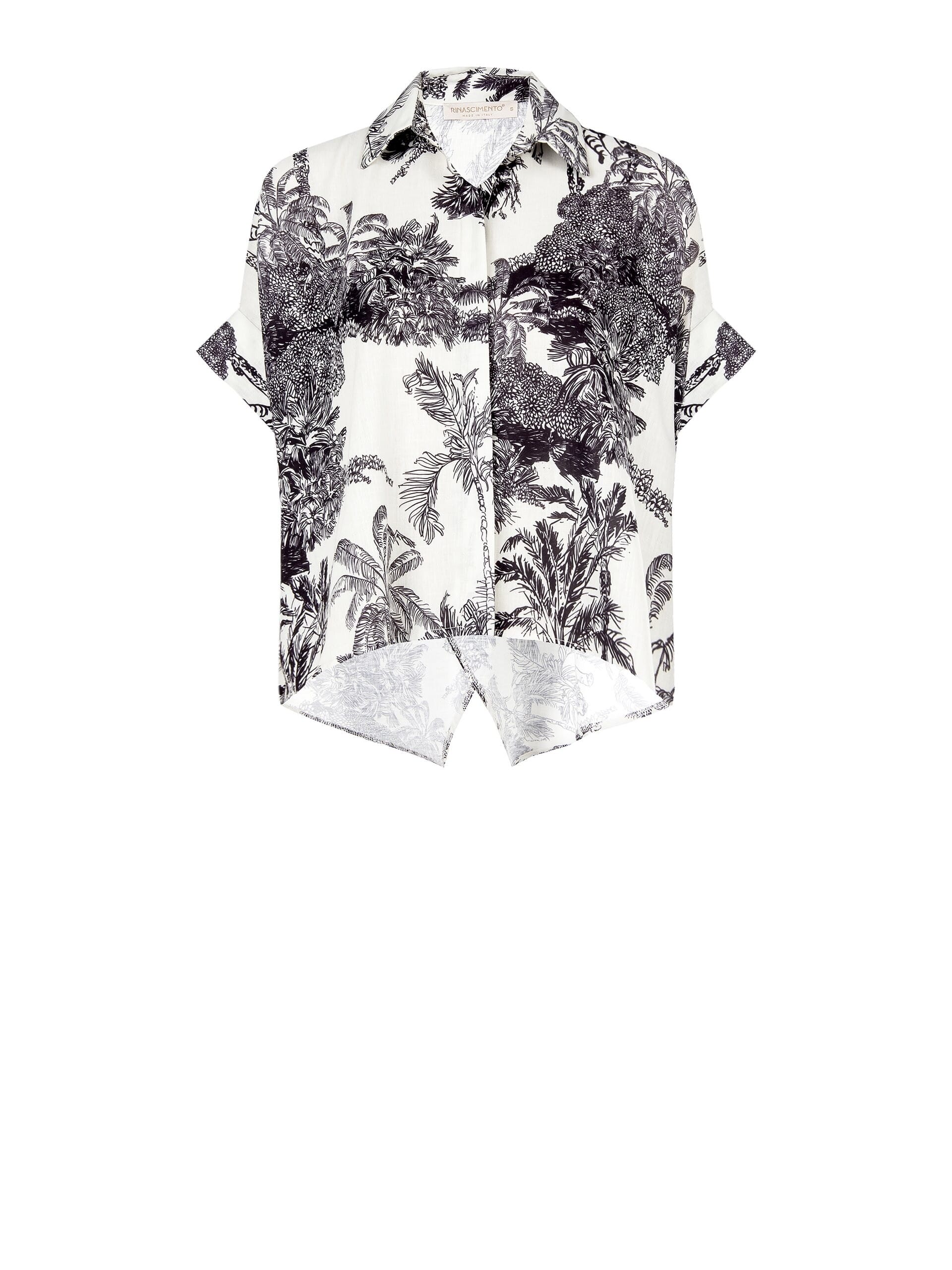 Asymmetrical Over Shirt Jungle Pattern Rinascimento