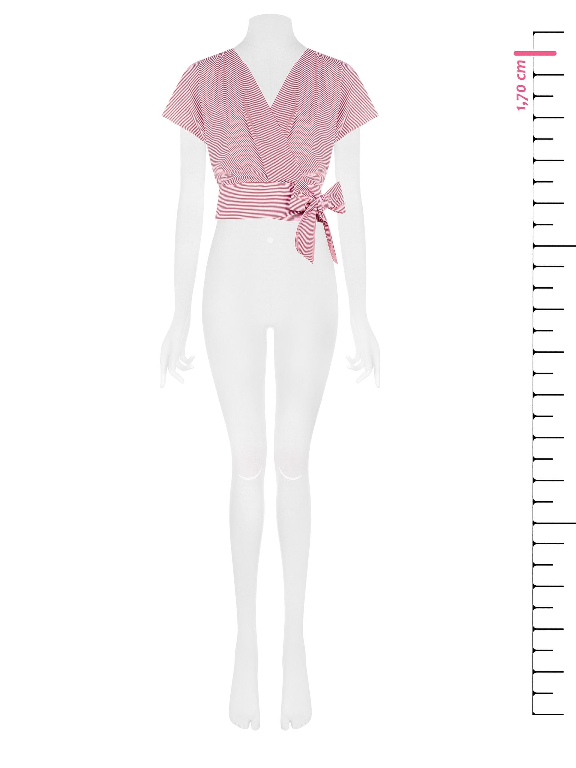 Rinascimento Striped Cotton Cross Over Blouse