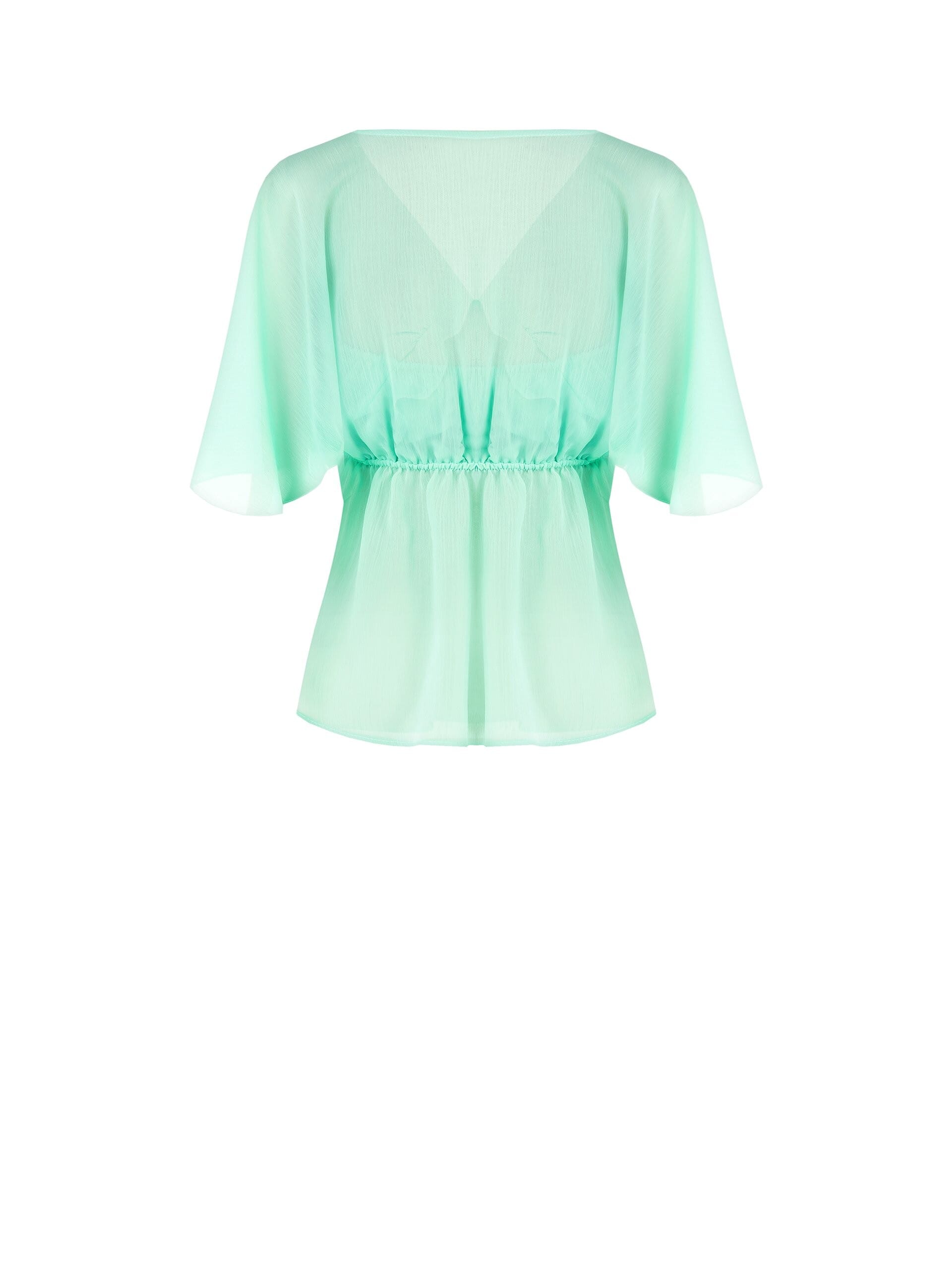 Crepon Sleeveless Blouse With Butterfly Sleeves Rinascimento