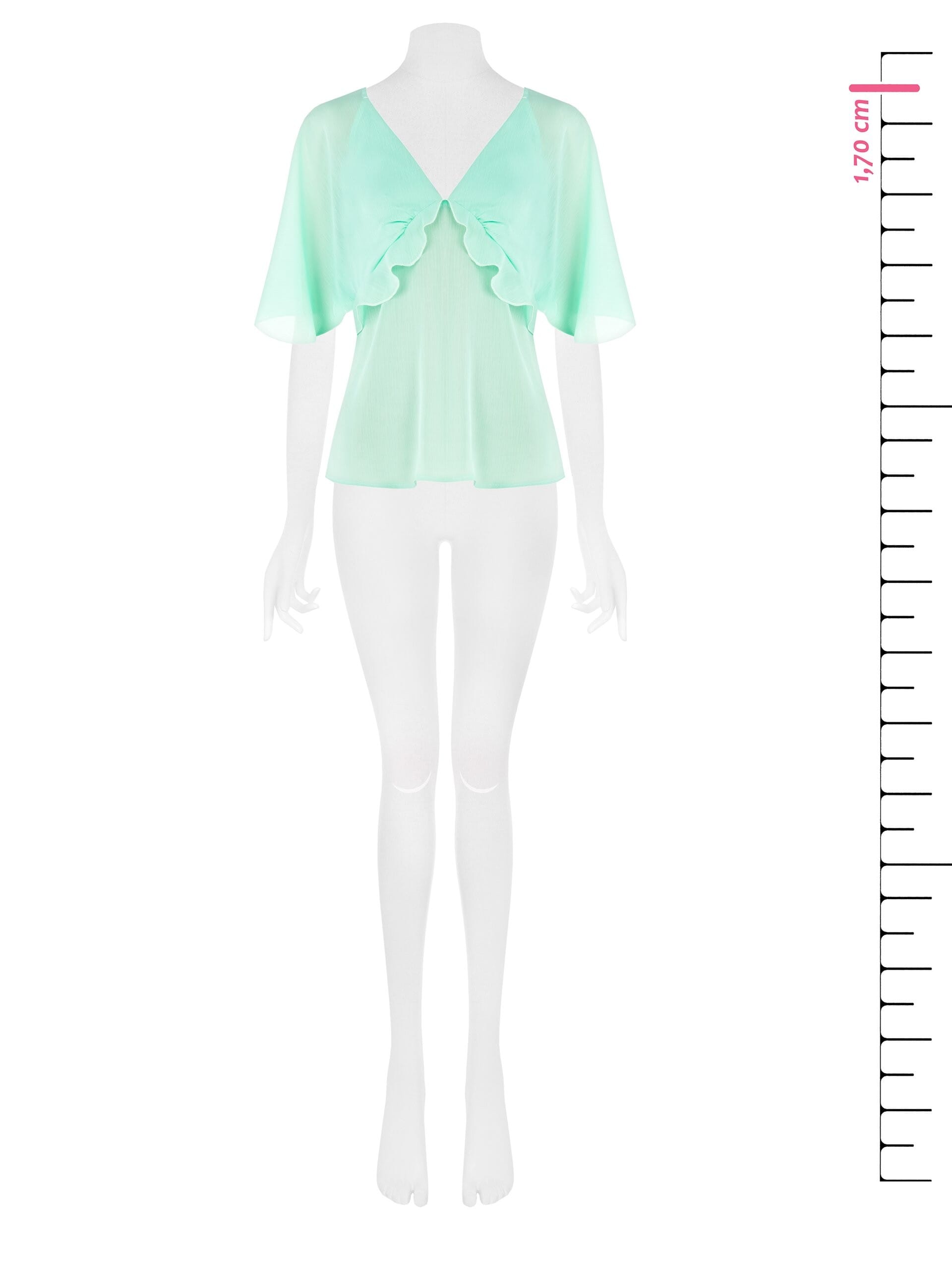 Crepon Sleeveless Blouse With Butterfly Sleeves Rinascimento