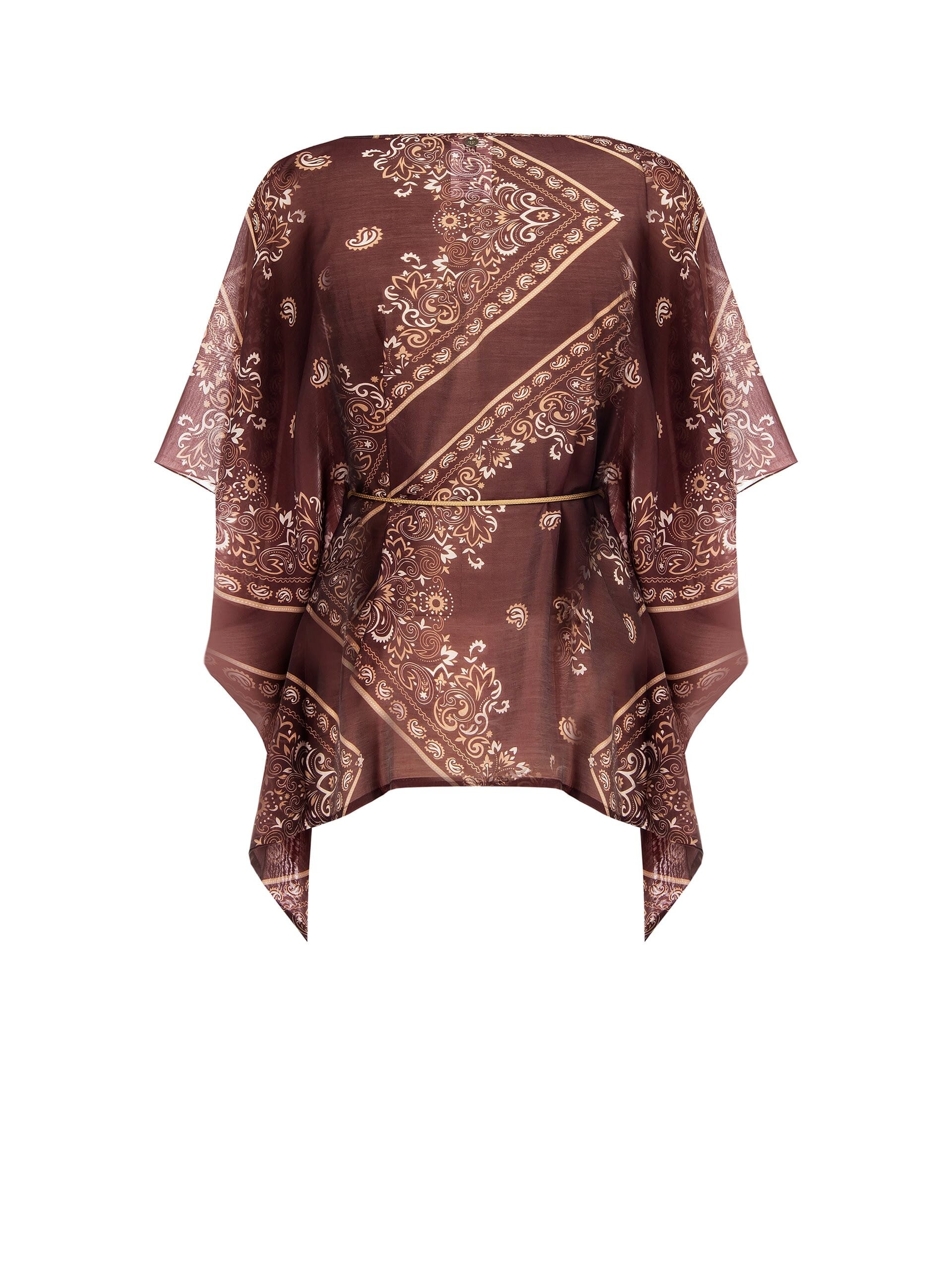 Viscose Kimono Blouse With Matching Rope Belt Rinascimento