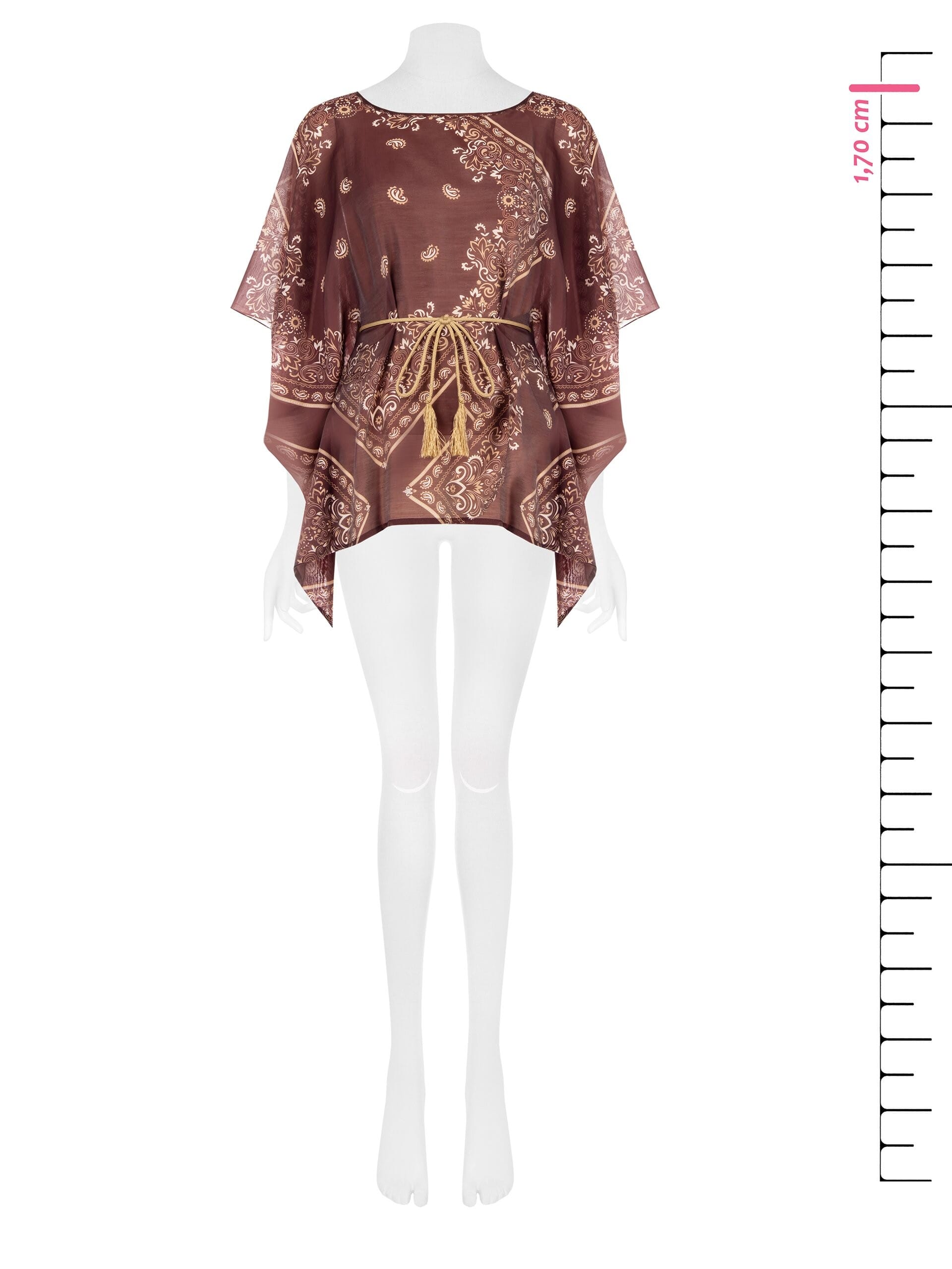 Viscose Kimono Blouse With Matching Rope Belt Rinascimento