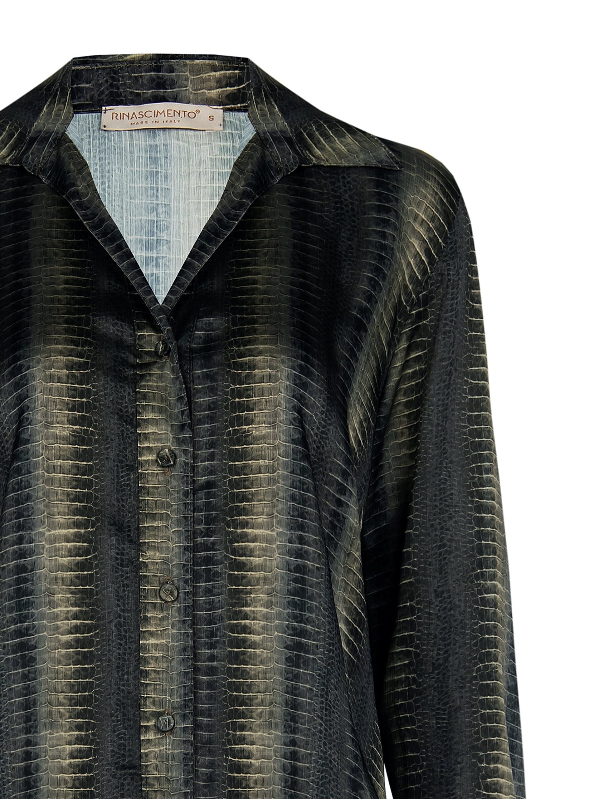 Rinascimento Python Satin Wide And Flowing Shirt