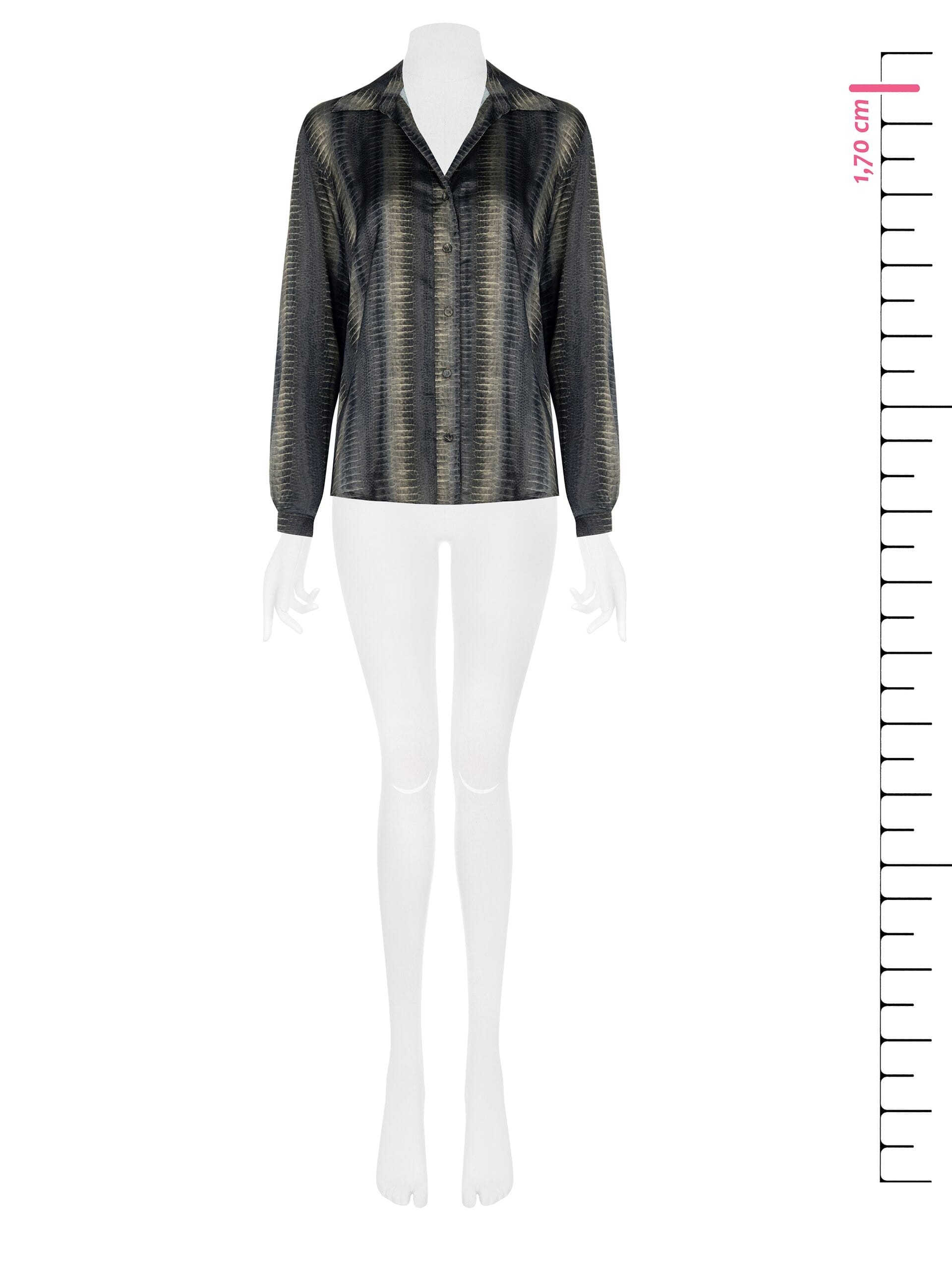 Rinascimento Python Satin Wide And Flowing Shirt