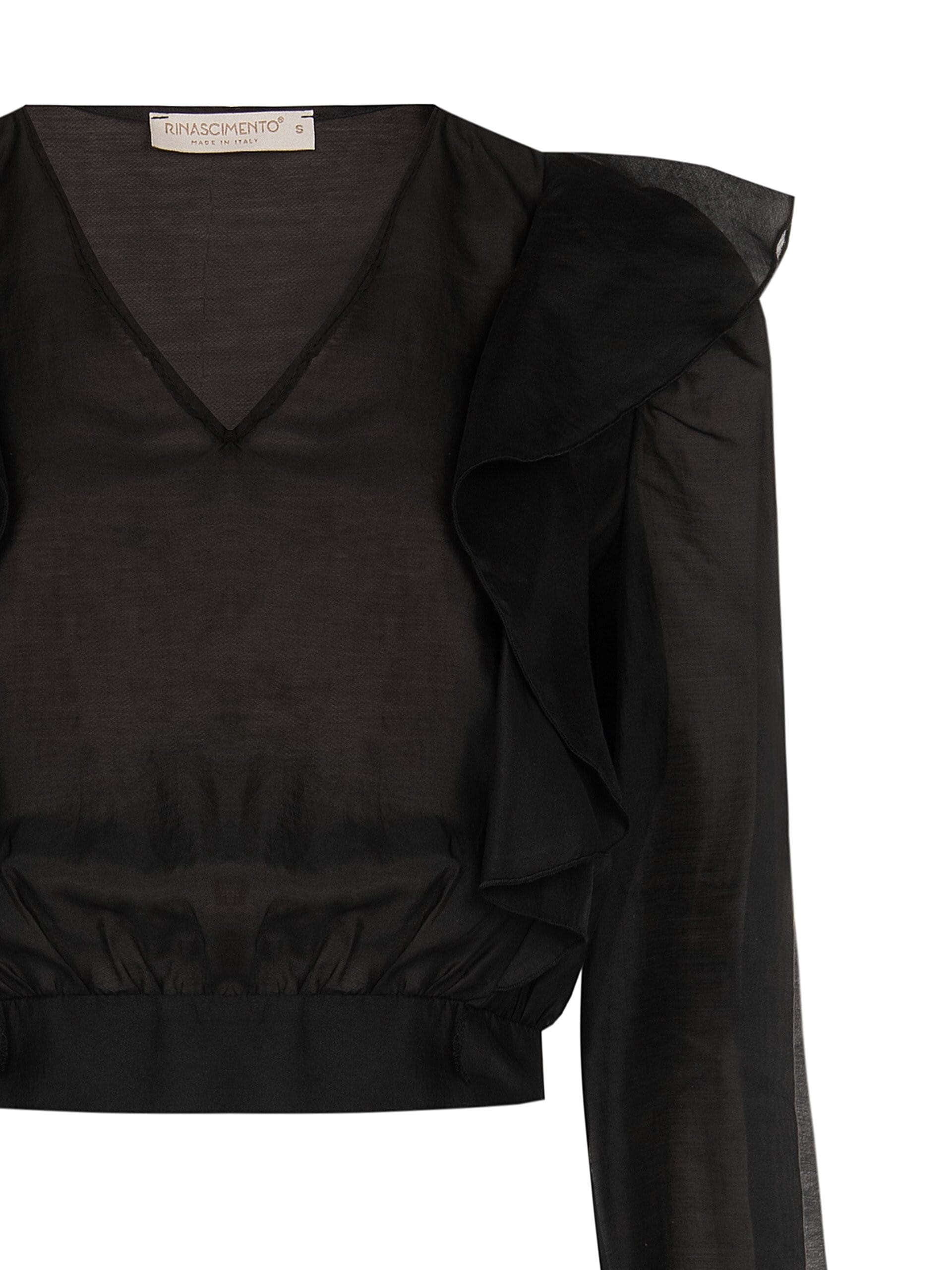 Rinascimento V-neck Ecological Fibre Balloon Blouse