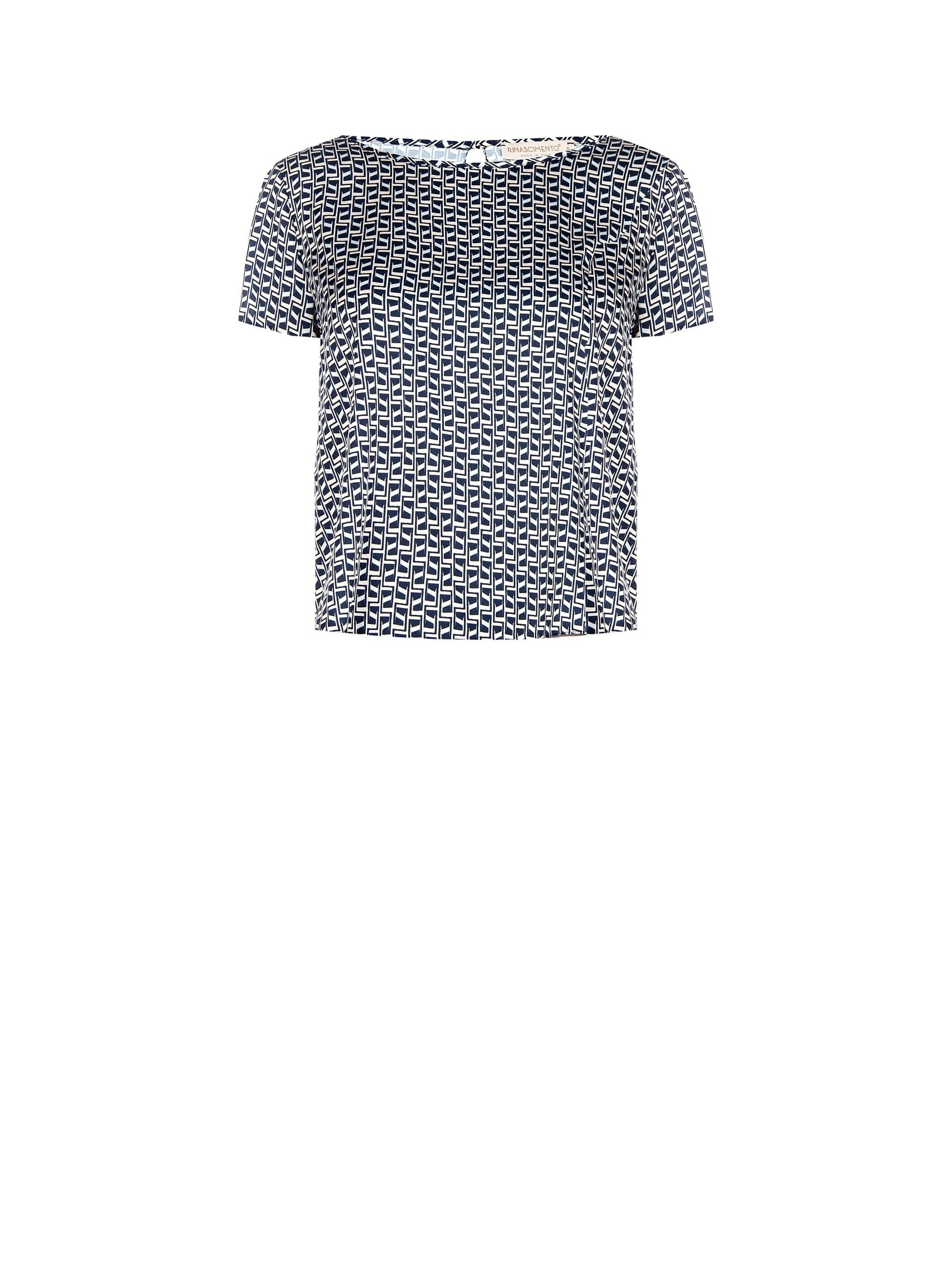 Fluid Printed Satin Blouse Rinascimento