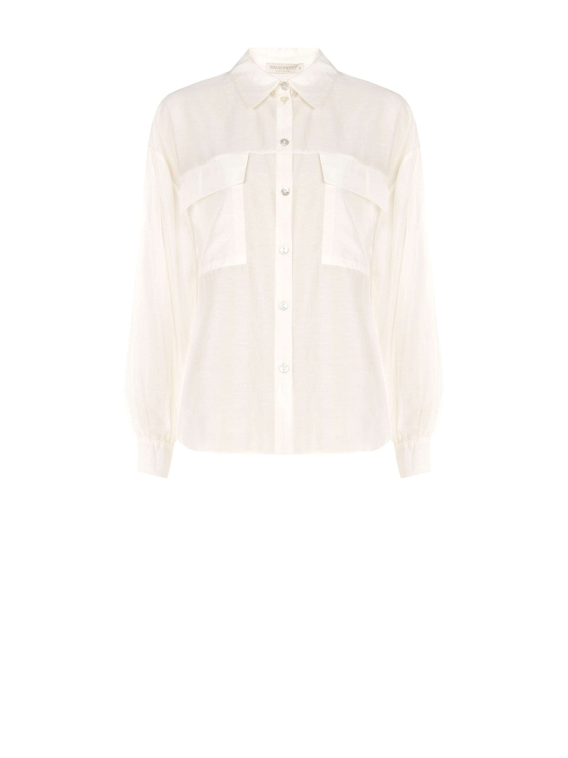 Semitransparent Large Shirt With Pockets Rinascimento