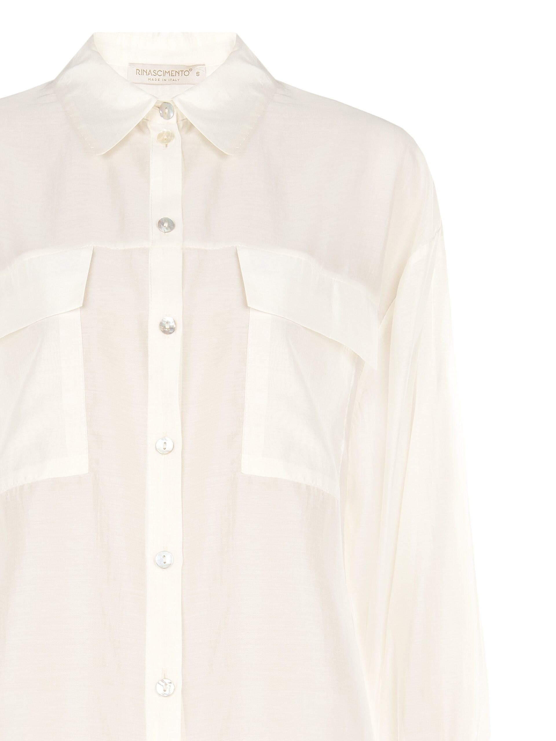Semitransparent Large Shirt With Pockets Rinascimento