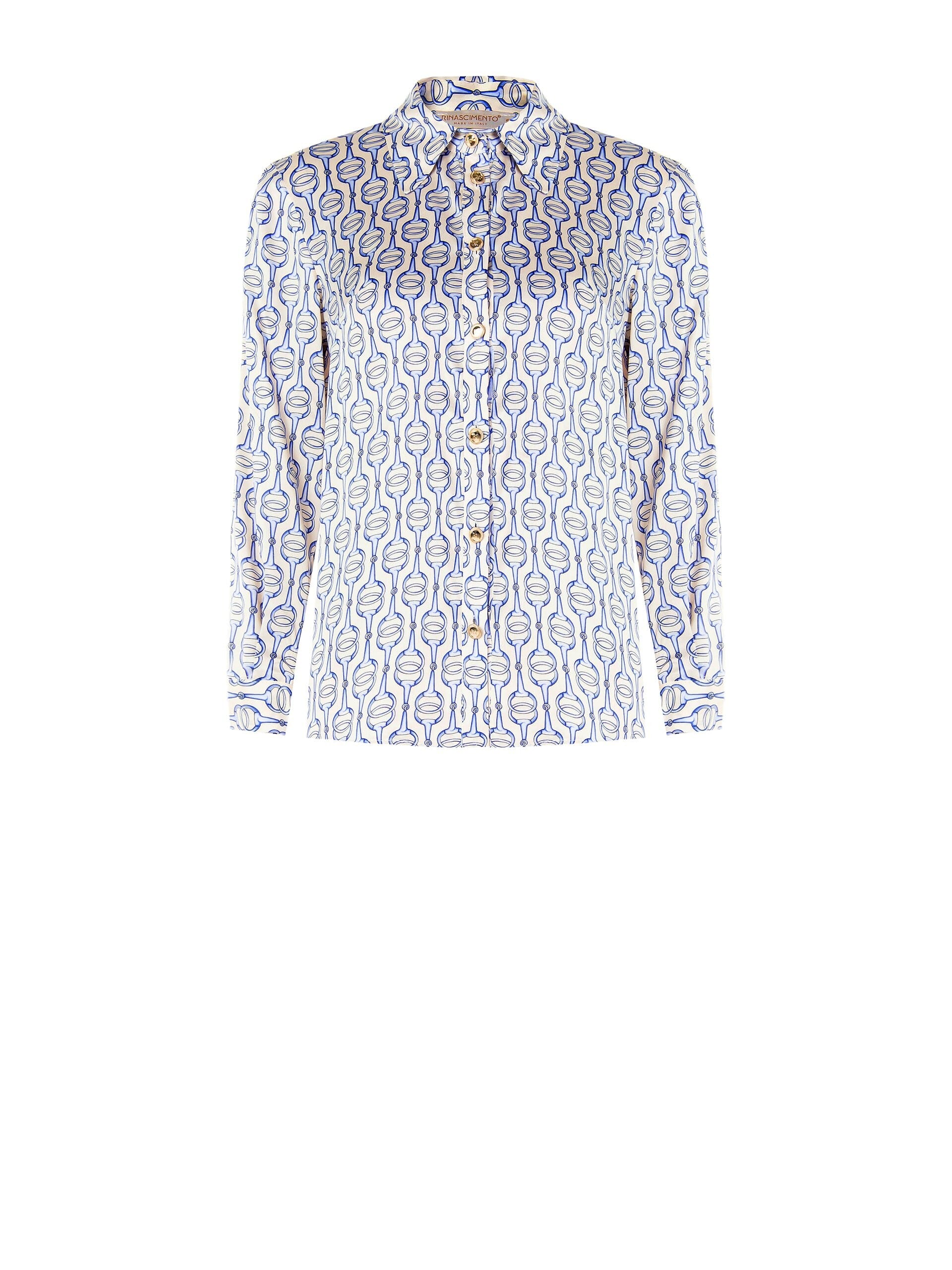 Viscose Regular Shirt With Rinascimento Logo Buttons