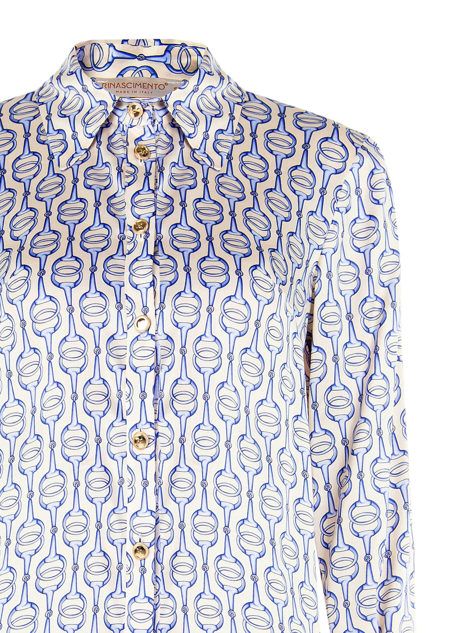 Viscose Regular Shirt With Rinascimento Logo Buttons